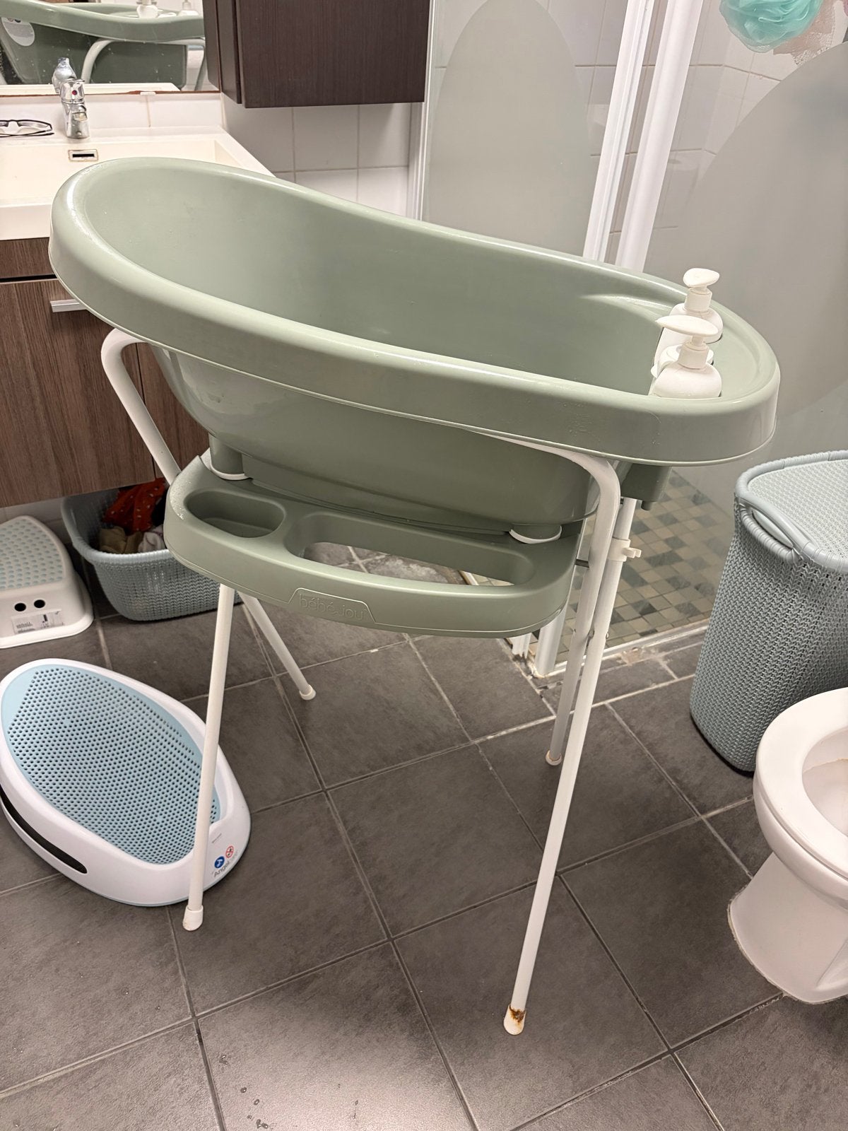 Bébé-jou badstandaard met badje, Ophalen, Gebruikt, Badje, Bébé-jou