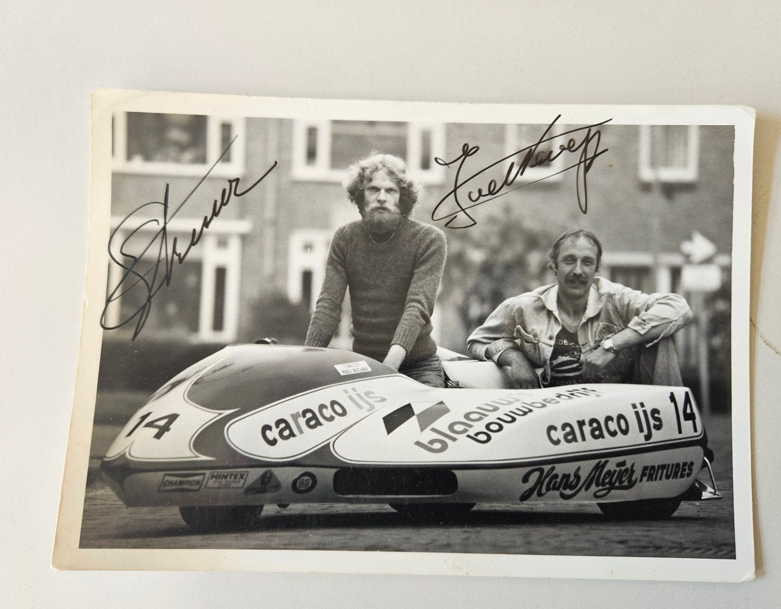 Gesigneerde foto Streuer en van der Kaap TT, Gebruikt, 1980 tot heden, Foto, Ophalen of Verzenden