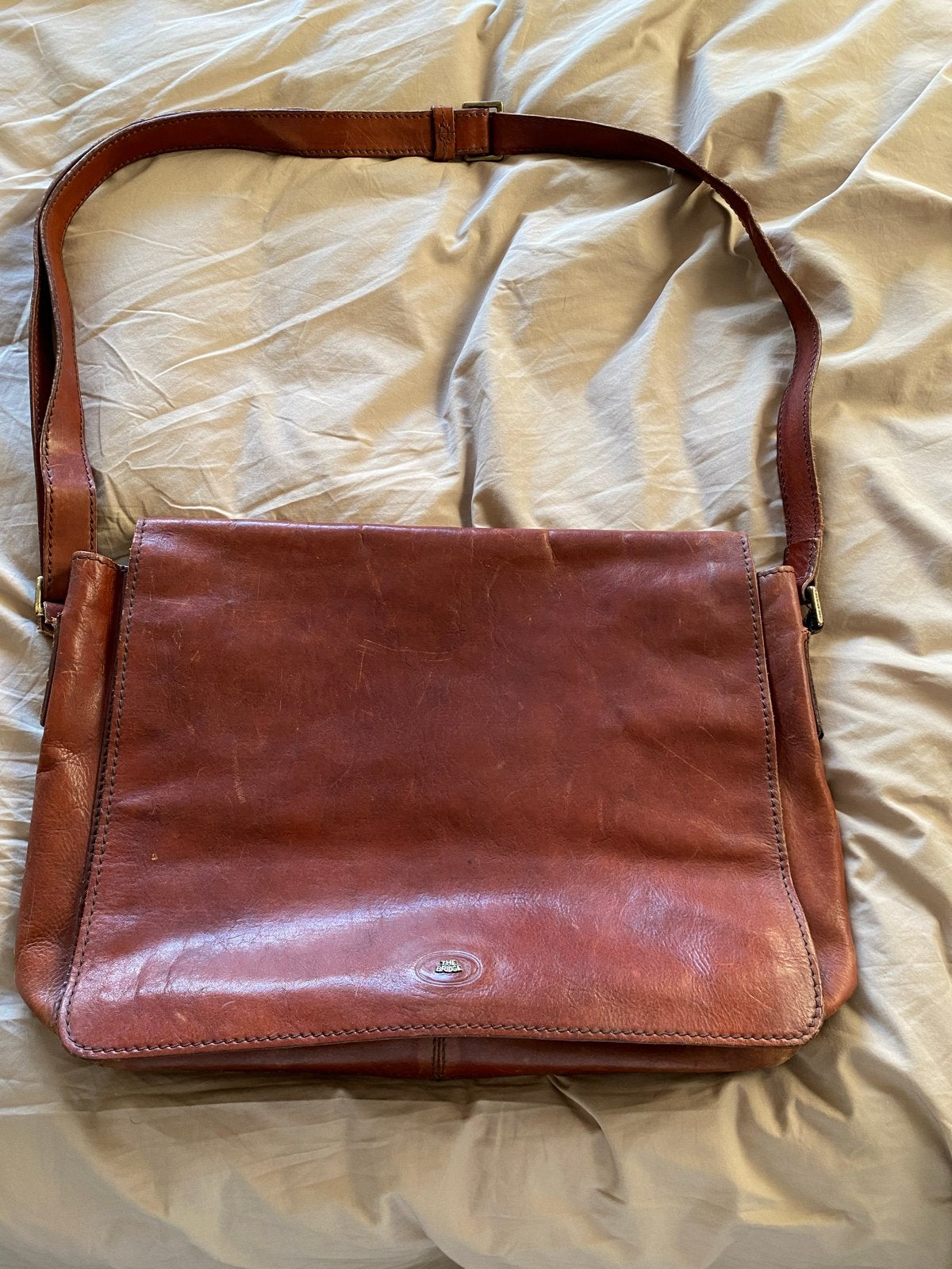 Vintage The Bridge Akte/Laptoptas - Kastanjebruin Leer, Ophalen of Verzenden, Gebruikt, Bruin, Overige typen