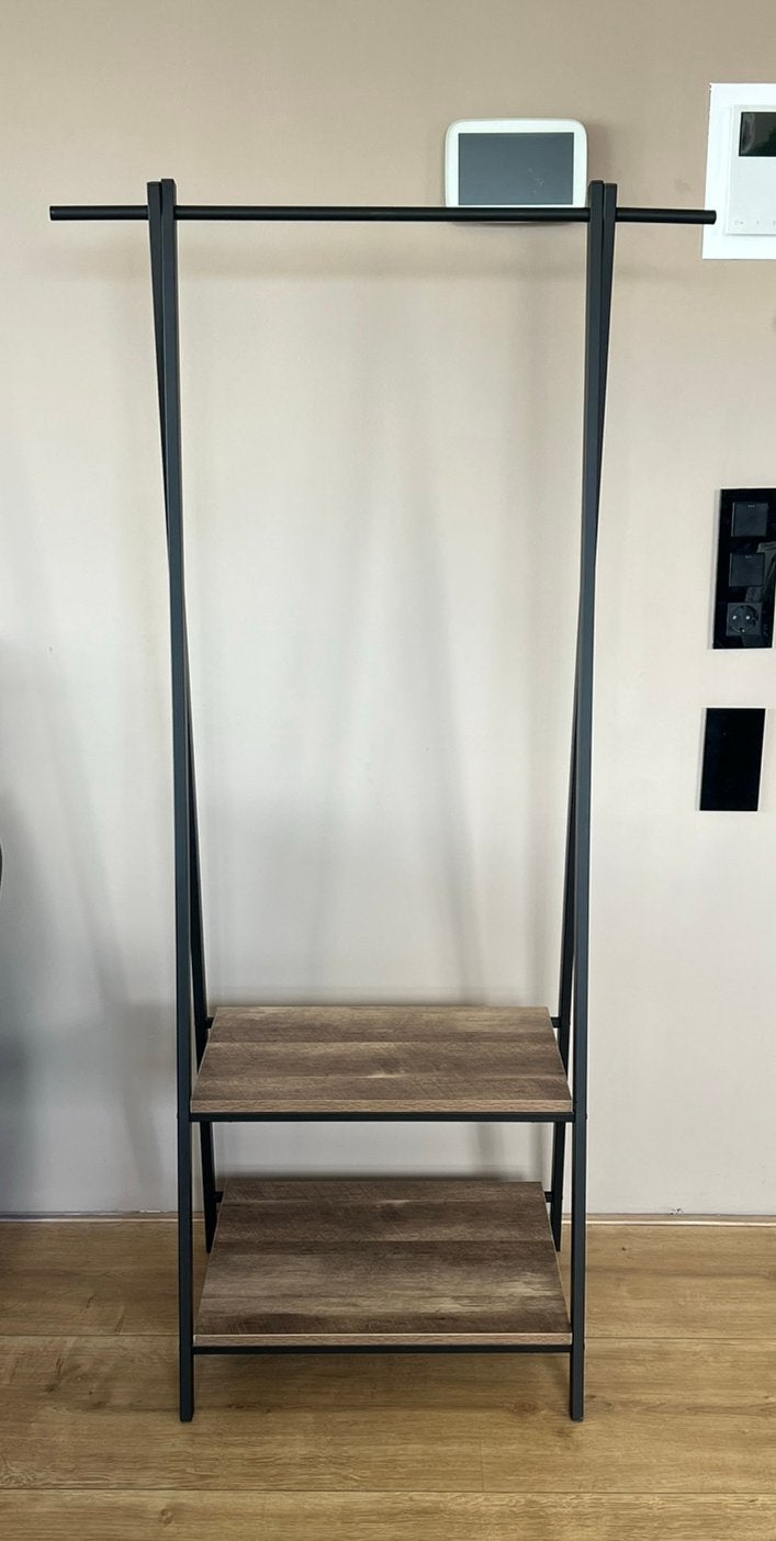 Kledingrek met houten planken, Ophalen, Zo goed als nieuw