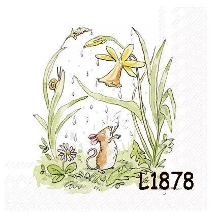 Servetten decoupage/b. journal - Mouse in spring L1878 33ct, Verzenden, Nieuw