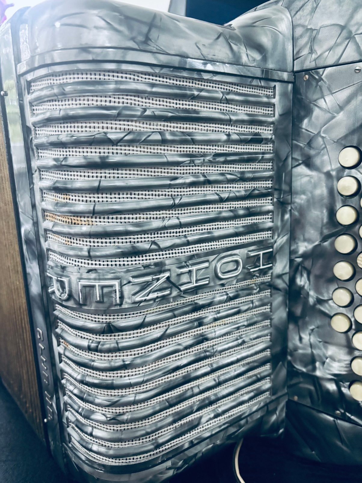 Mooie trekharmonica, Ophalen, Overige formaten, Met koffer, Zo goed als nieuw