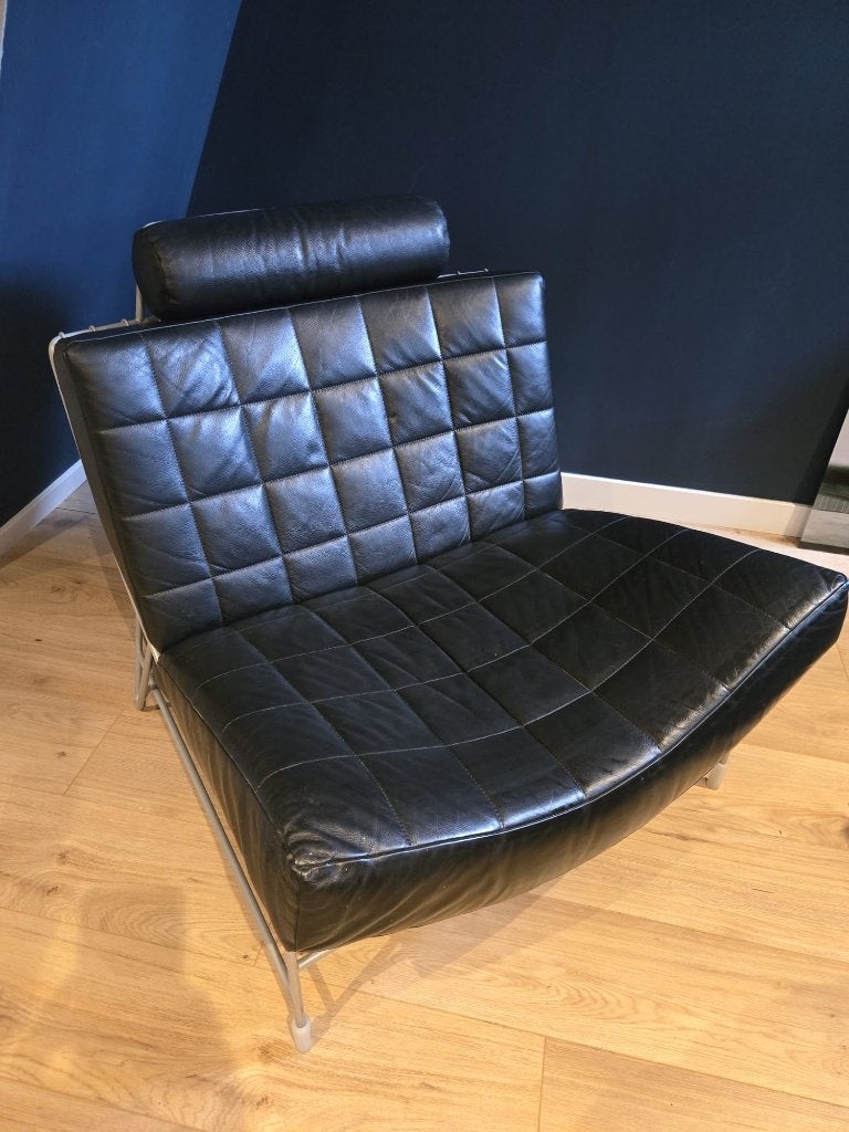 Stijvolle Zwart Leolux Volare Fauteuil / Lounge Armchair, Huis en Inrichting, Ophalen, Gebruikt, 75 tot 100 cm, Modern