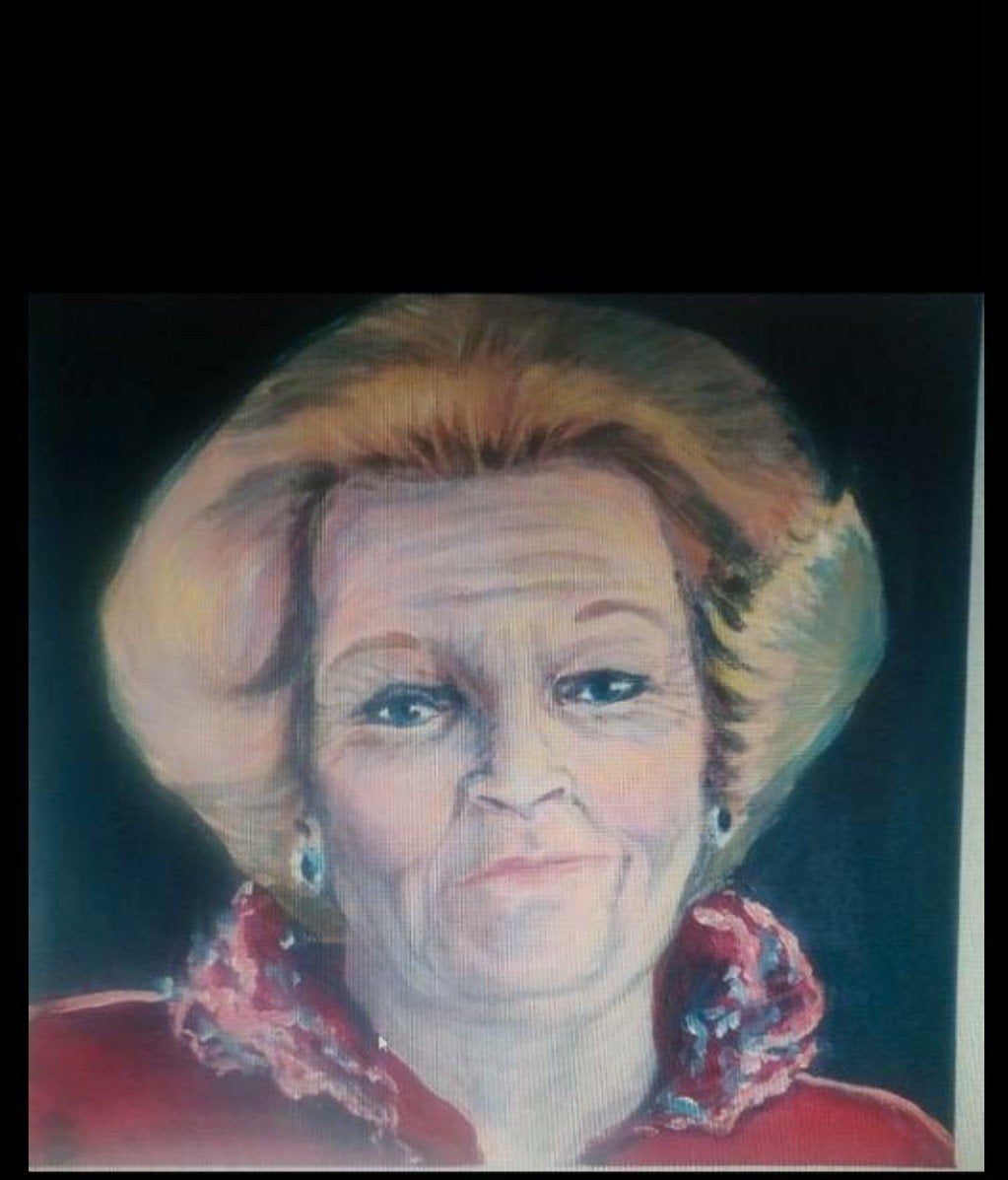 Acryl schilderij prinses Beatrix 50x50 cm, Cd's en Dvd's, Ophalen of Verzenden, Zo goed als nieuw, Overige formaten