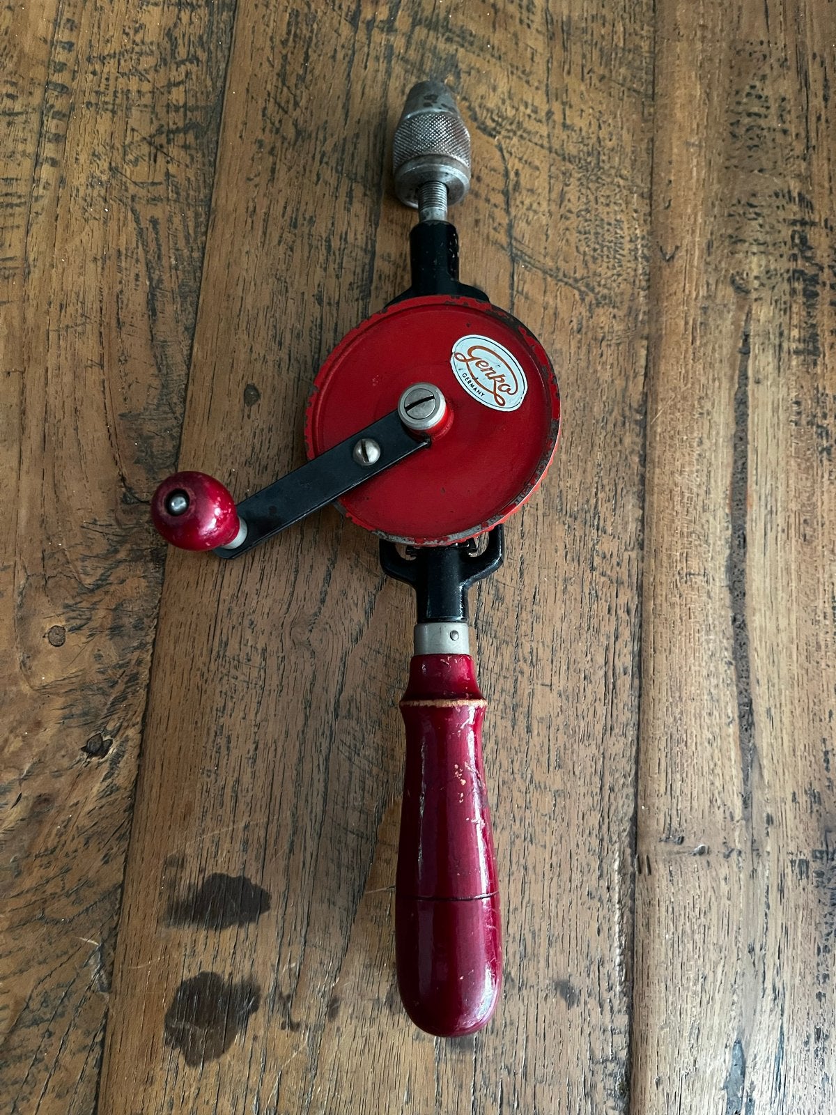 Vintage handboor Genko Germany - Rood en Zwart, Ophalen of Verzenden