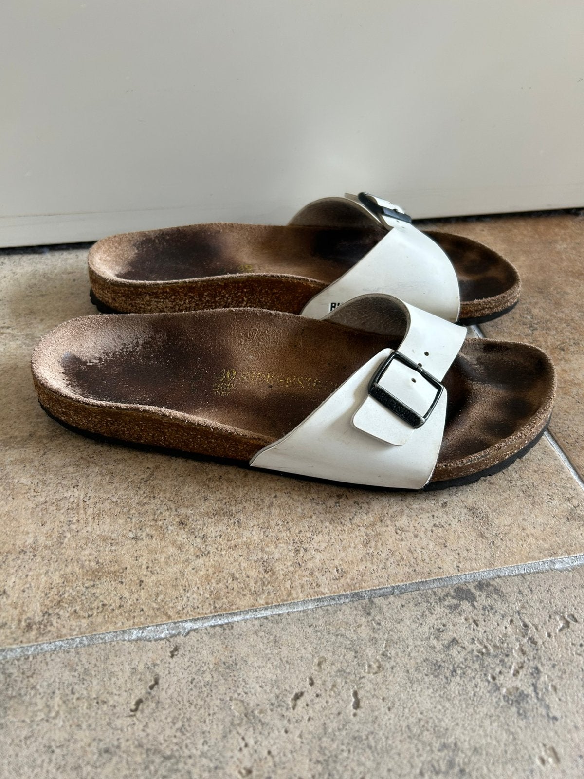 Witte Birkenstock Madrid Slippers maat 40, Slippers, Wit, Ophalen of Verzenden, Gedragen