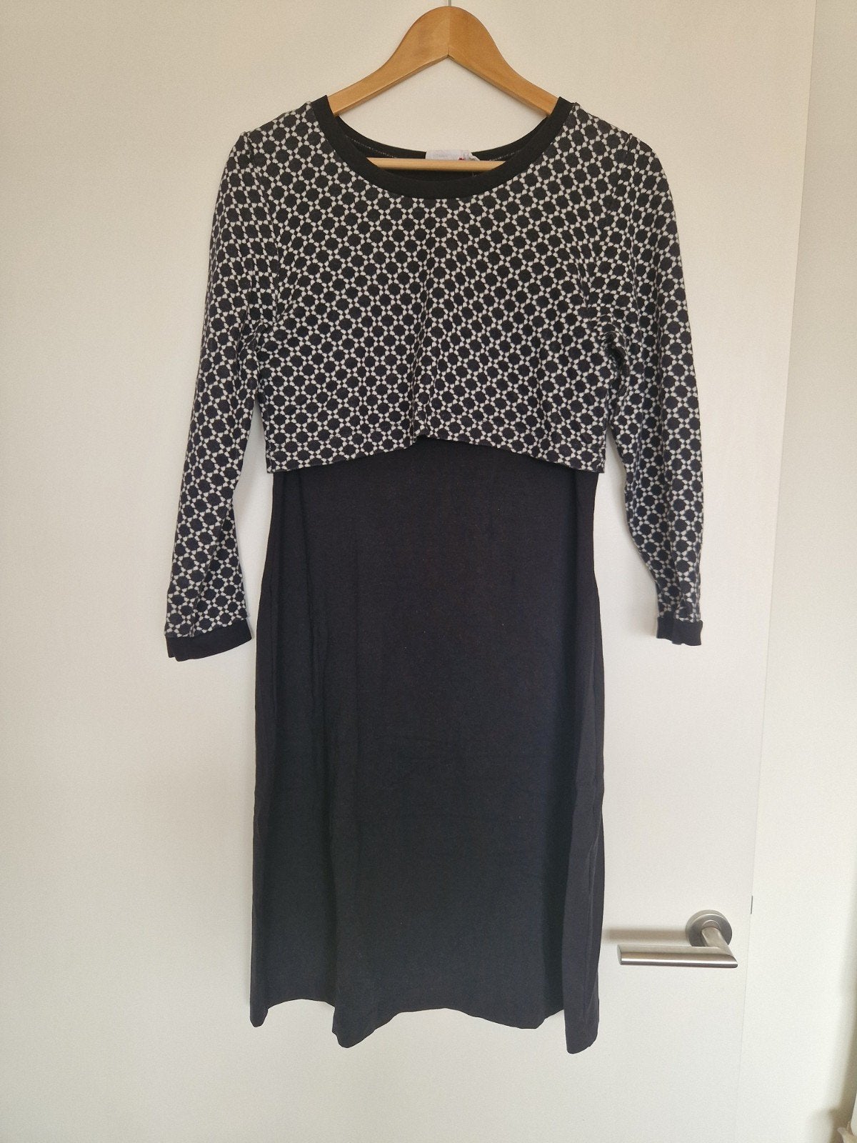 Queen Mum zwangerschapsjurk zwart/wit patroon XL, Kleding | Dames, Maat 46/48 (XL) of groter, Ophalen of Verzenden, Gedragen, Queen Mum