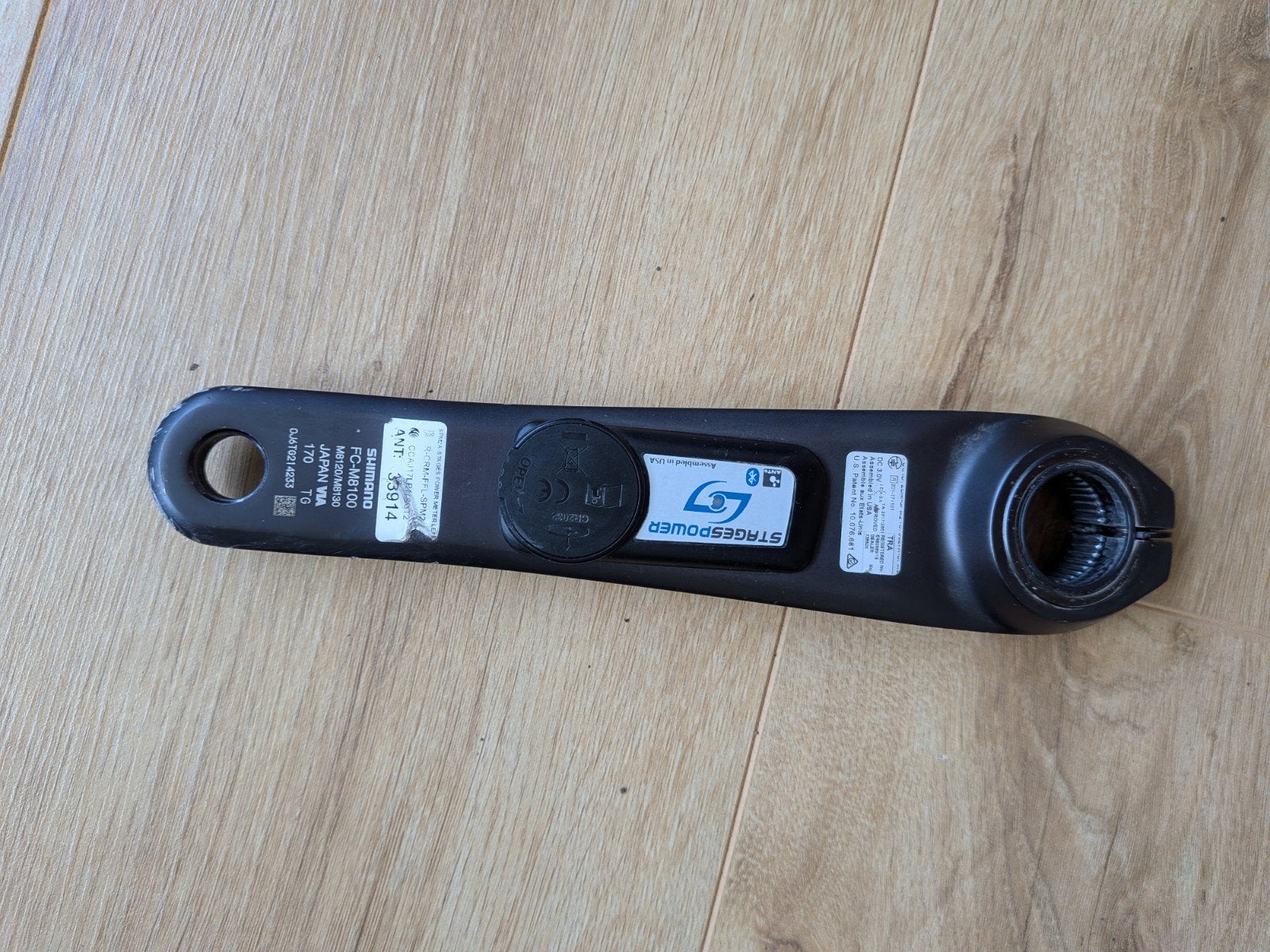 Stages Shimano XT 170MM Powermeter, Crankstel of Pedalen, Gebruikt, Ophalen of Verzenden, Stages