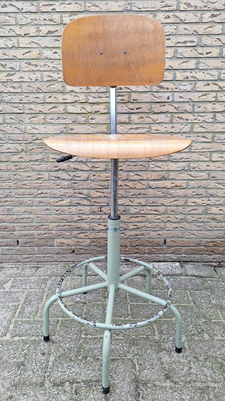 Vintage Industiële Tekenkruk / Werkstoel - Verstelbaar, Ophalen, Gebruikt, Overige kleuren, Industrieel, Vintage