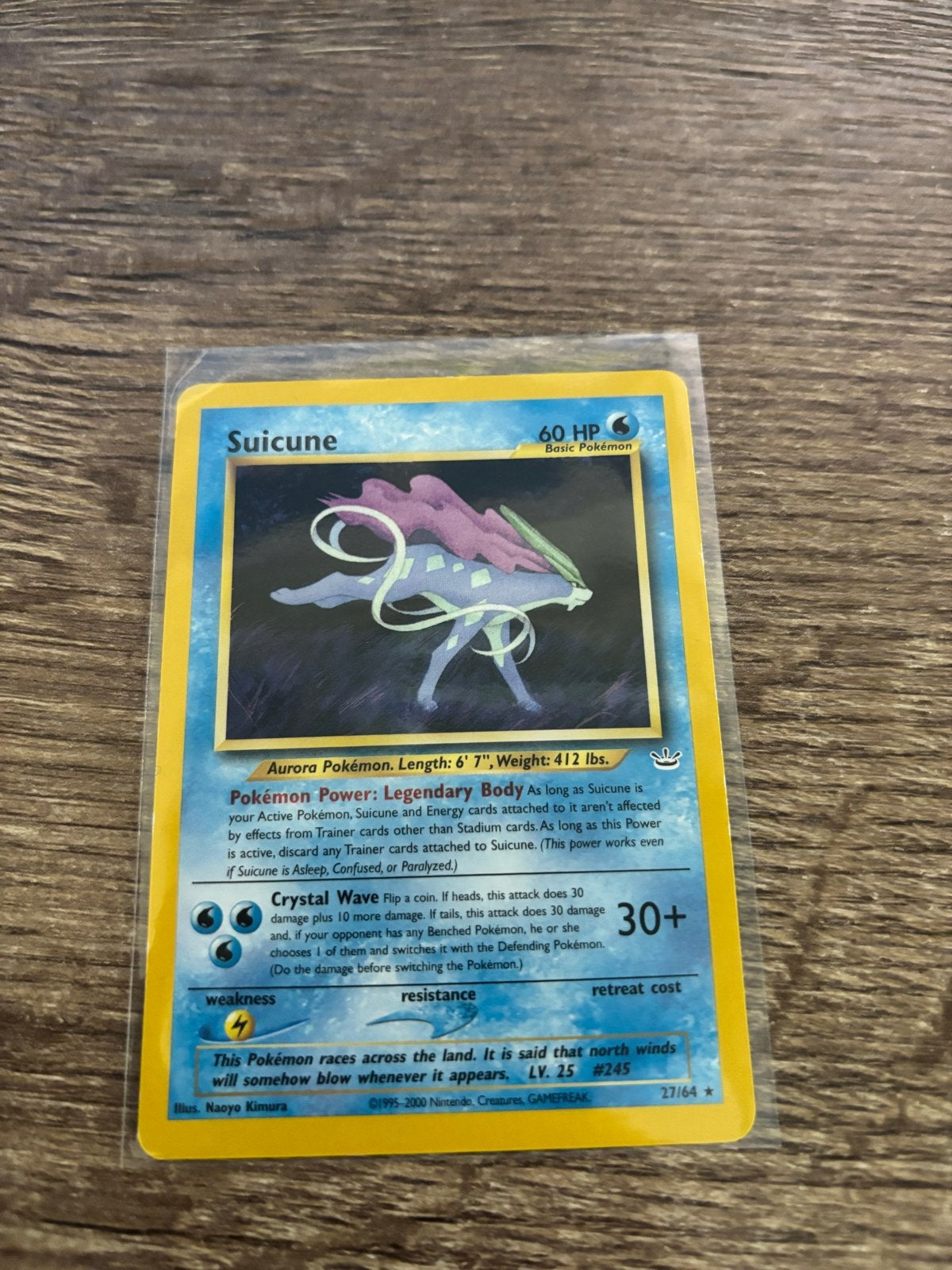 Pokémon Suicune Kaart - Basic Pokémon 27/64, Ophalen of Verzenden, Zo goed als nieuw, Losse kaart