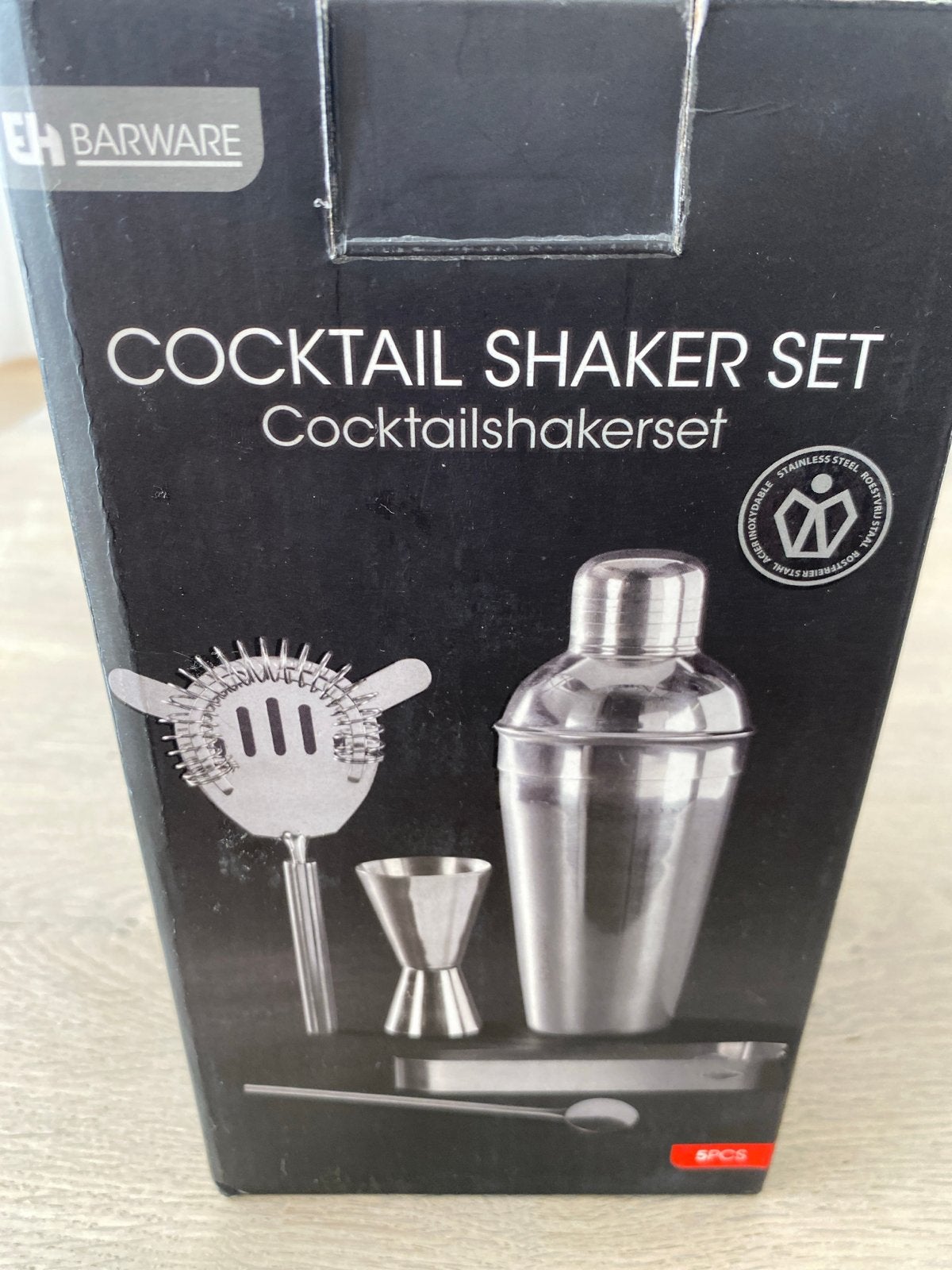 Nieuwe EH Barware Cocktailshakerset - RVS 6-delig, Overige typen, Ophalen of Verzenden, Metaal, Overige merken