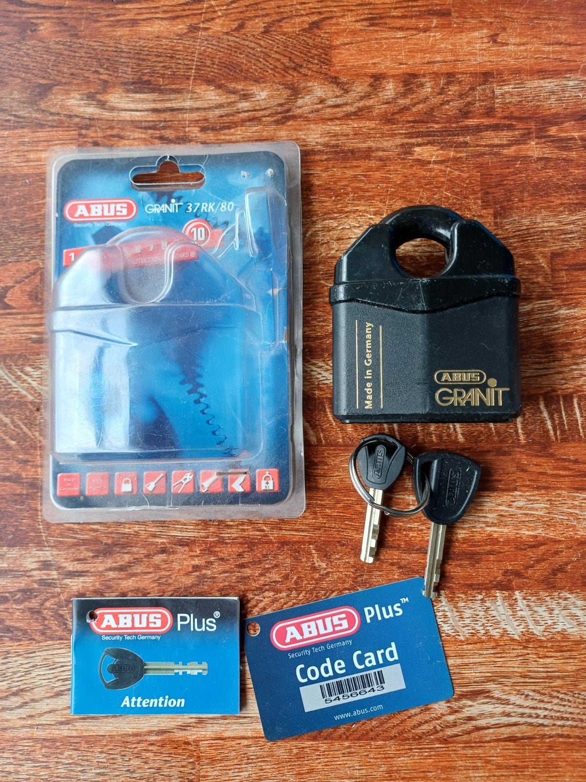 ABUS Granit 37RK/80 Hangslot met Code Card, Ophalen of Verzenden, Zo goed als nieuw, Slot