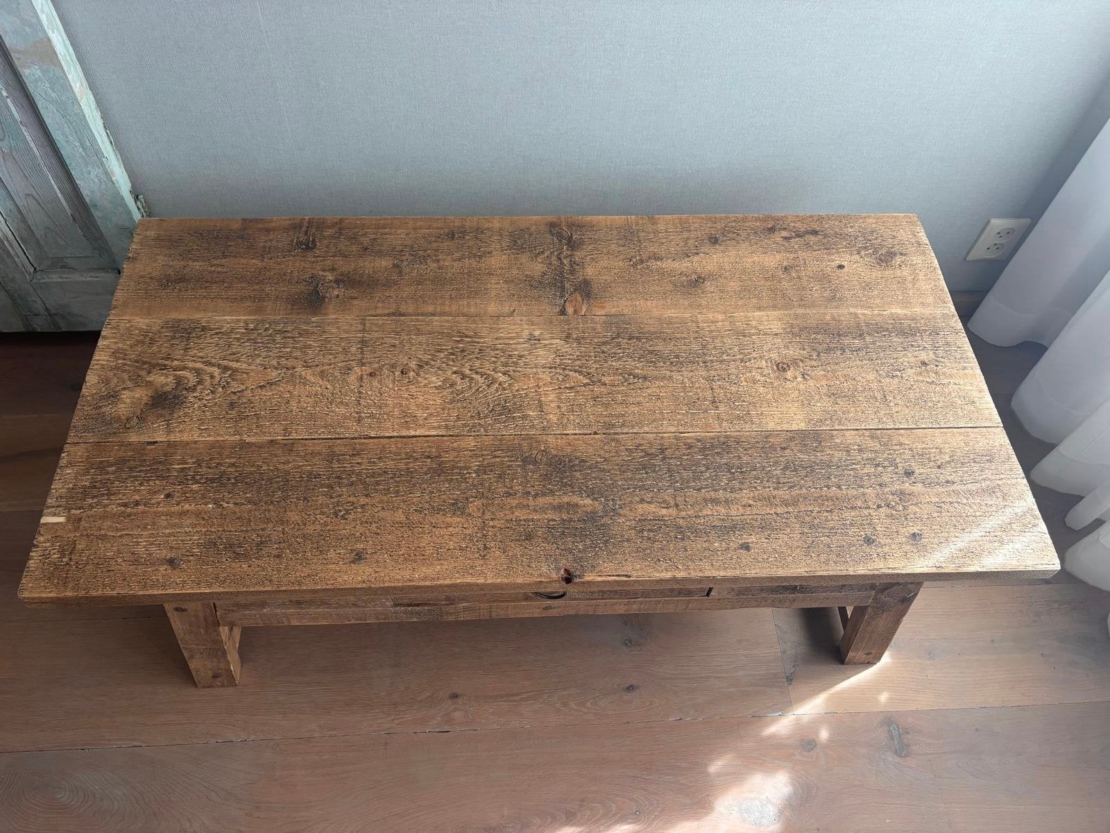 Houten salontafel, Ophalen, 100 tot 150 cm, 50 tot 100 cm, Zo goed als nieuw