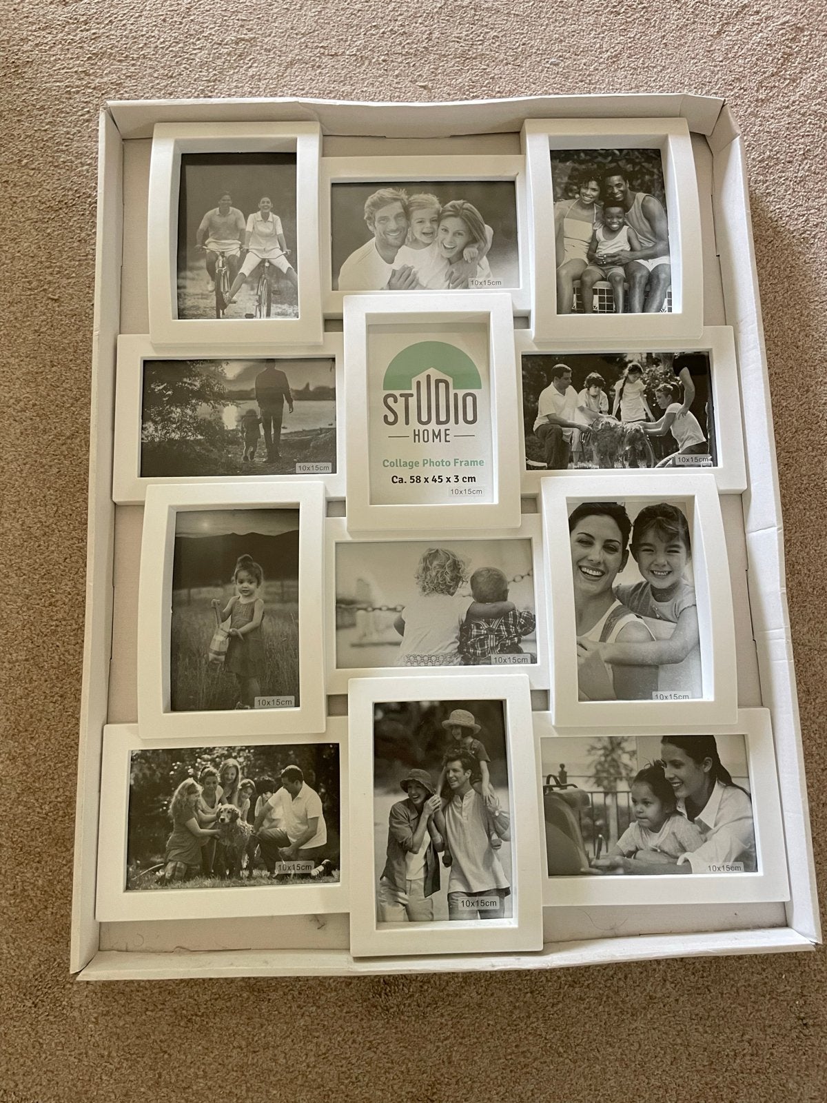 Witte collage fotolijst voor 12 foto's (Studio Home), Huis en Inrichting, Ophalen, Kunststof, Nieuw, Collagelijst