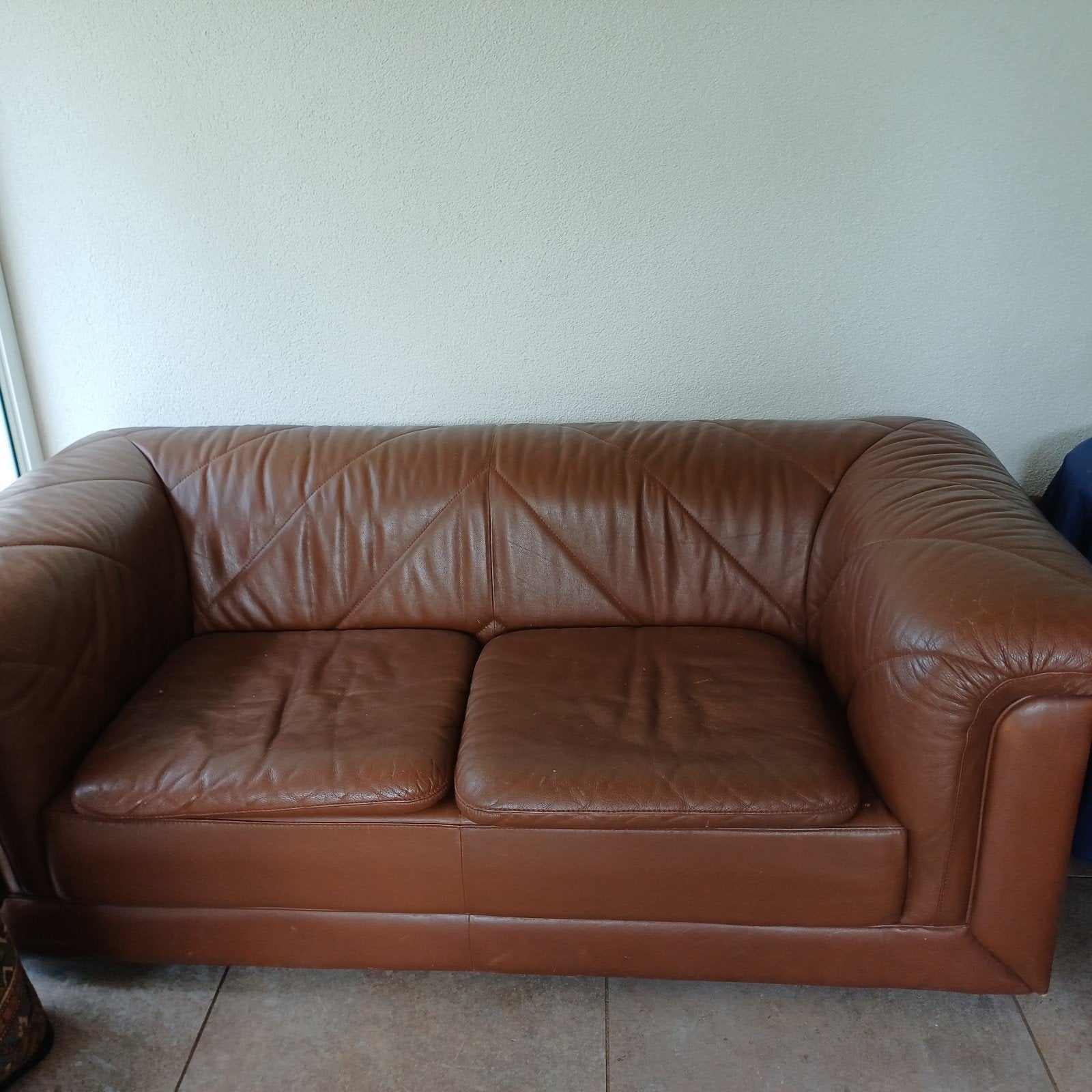Leren tweezits bank, Ophalen of Verzenden, 75 tot 100 cm, Tweepersoons, 150 tot 200 cm