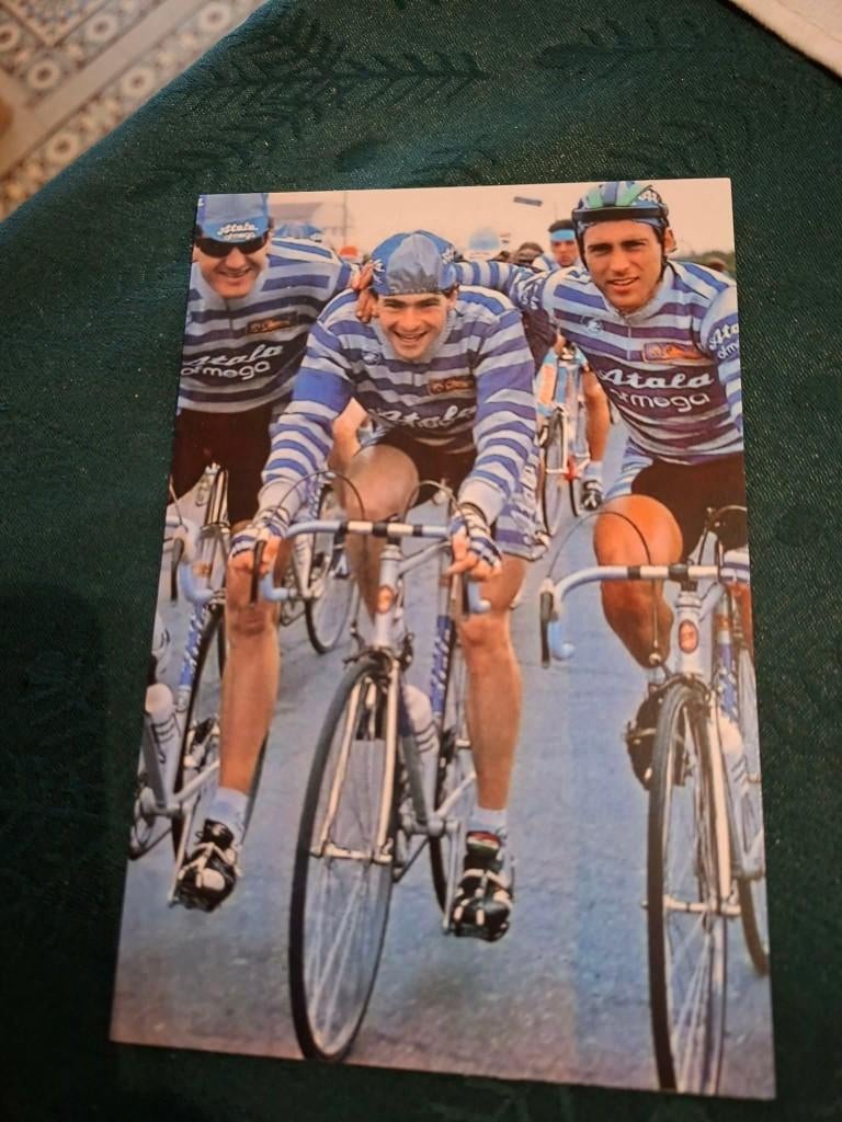 Fotoprint : Bugno - Calcaterra - Moroni / Atala 1987, Verzamelen, Sportartikelen en Voetbal, Verzenden, Zo goed als nieuw, Overige sporten