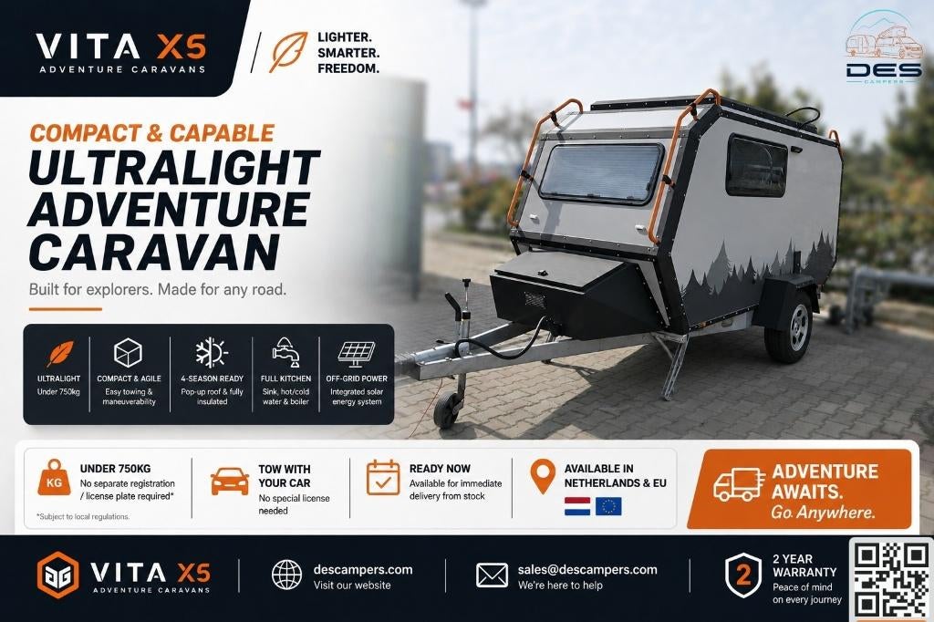 ⚡Off-Road Caravan| <750kg | 4-Seiz | Vol Opties | DEScampers, Caravans en Kamperen, Caravans, Overige merken, Rondzit, Bedrijf