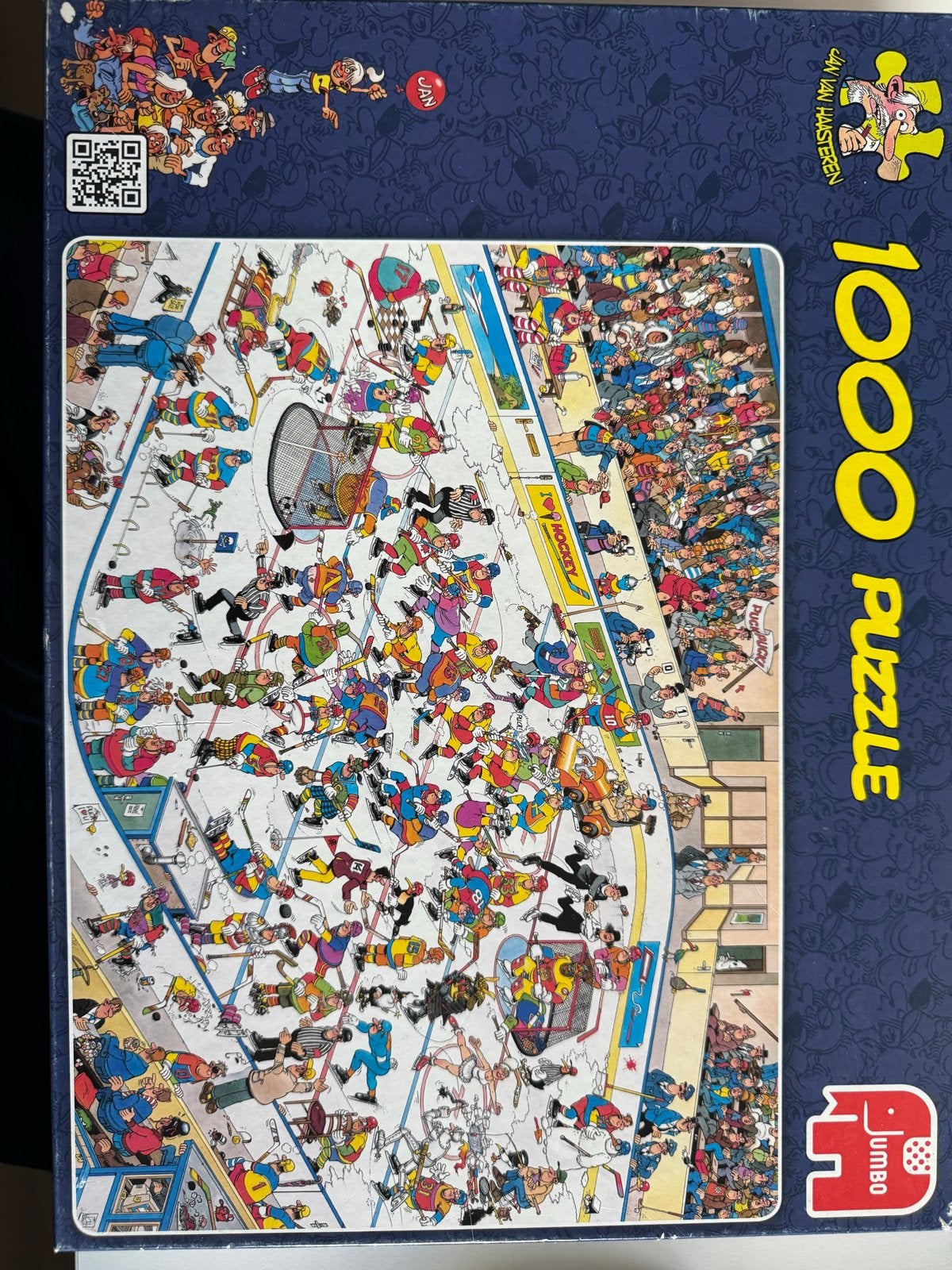 Jan van Haasteren IJshockey Puzzel 1000 stukjes, Ophalen of Verzenden, 500 t/m 1500 stukjes, Gebruikt, Legpuzzel