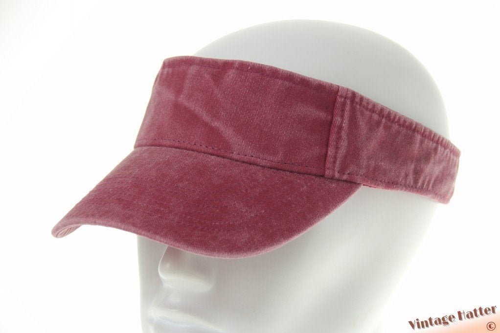 Zonneklep stonewashed katoen bordeaux & blauw nieuw mt 53-63, Kleding | Dames, Hoeden en Petten, Ophalen of Verzenden, Zo goed als nieuw
