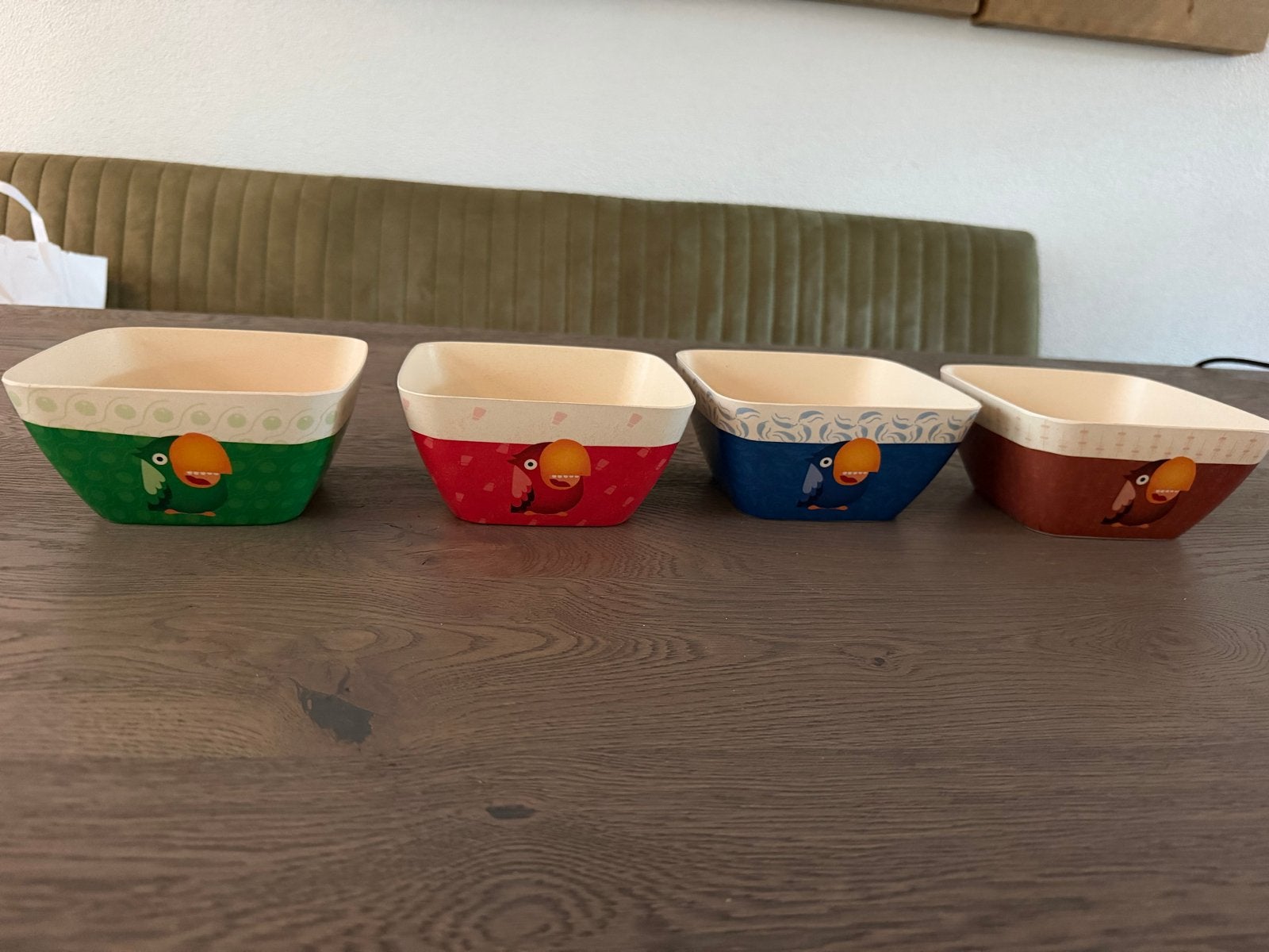 Leuke Croky schaaltjes set van 4, Kunststof, Schaal, Vierkant, Nieuw