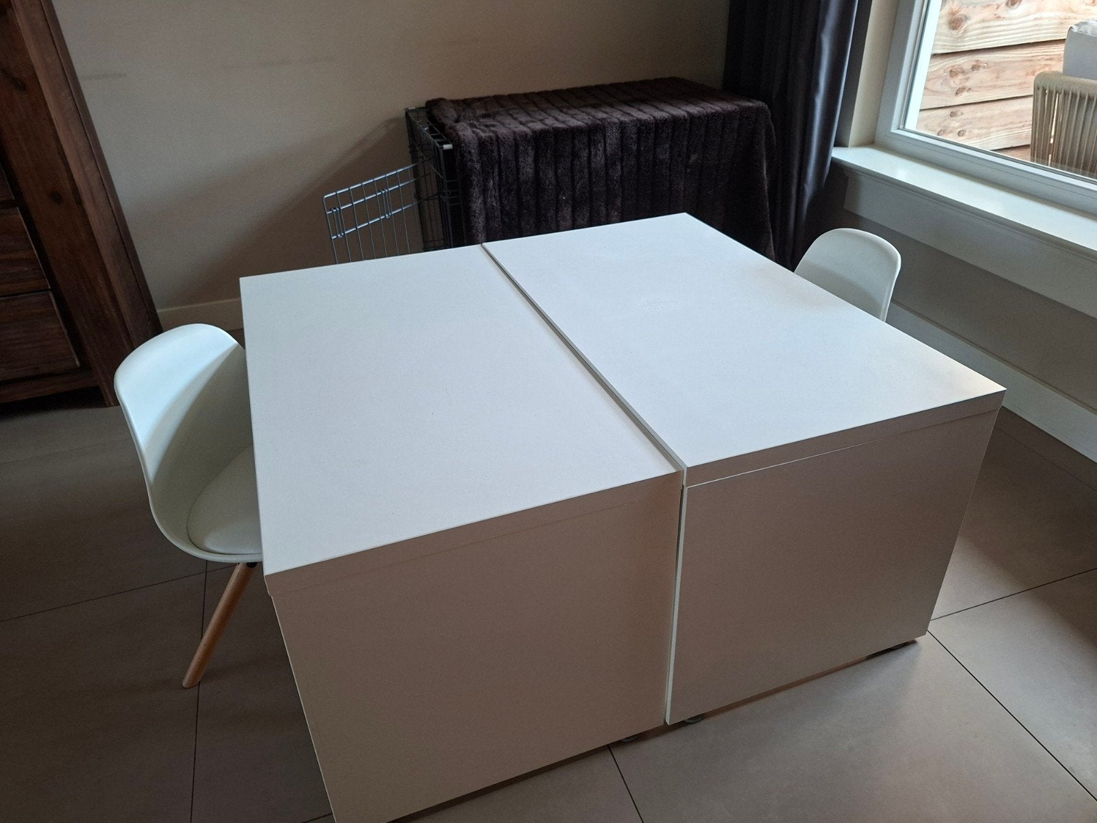2x Ikea Småstad tafel met 2x Nous kinderstoel, Ophalen, Gebruikt, 100 tot 150 cm, 50 tot 100 cm