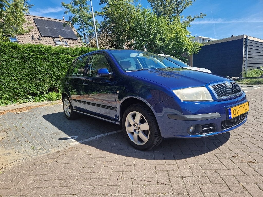 Skoda Fabia 1.4 55KW 2007 Blauw, Auto's, 15 km/l, Beige, 4 cilinders, Blauw