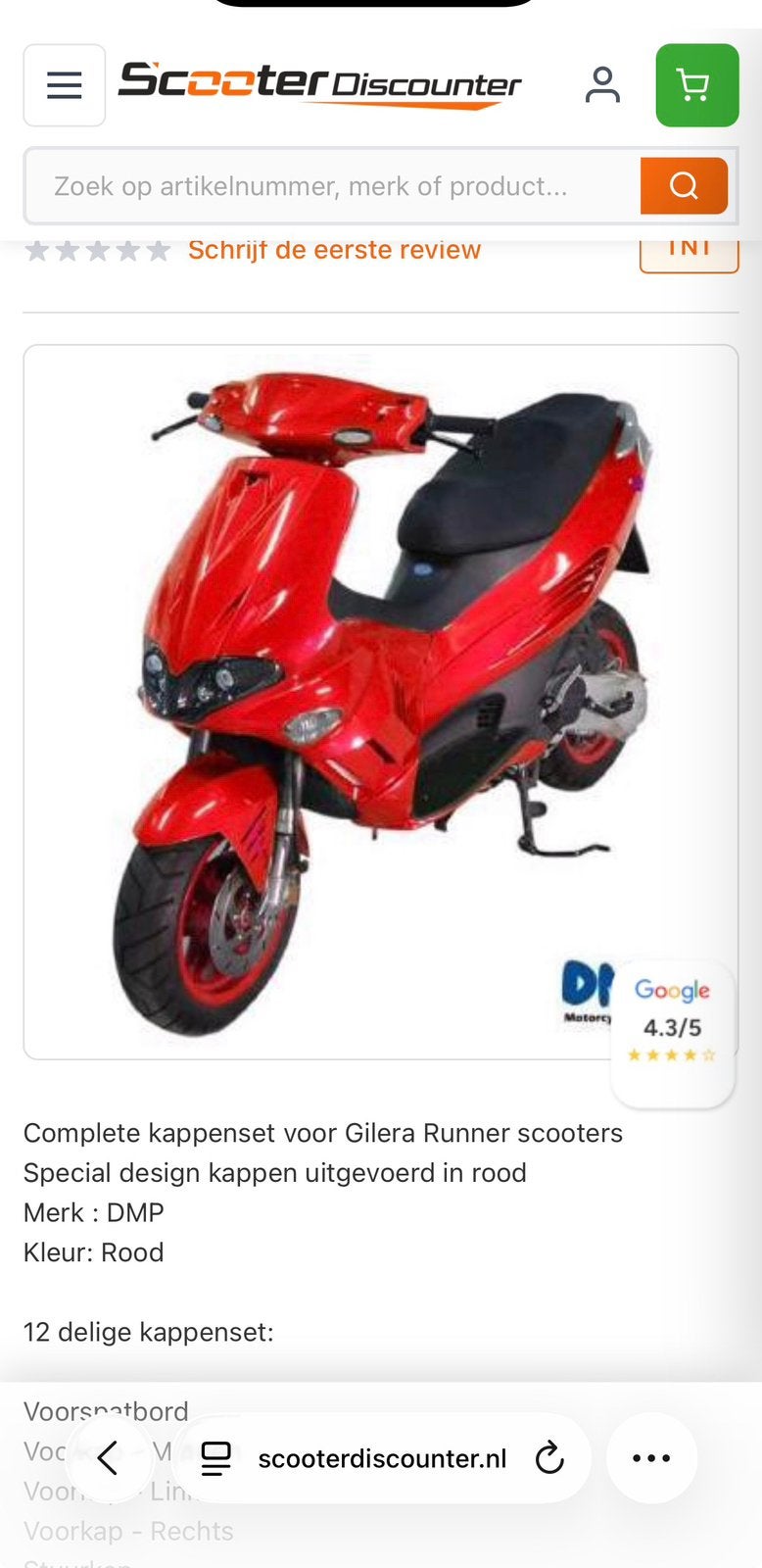 Runner kappenset nieuw, Fietsen en Brommers, Scooters | Peugeot, Ophalen, Overige modellen, Nieuw, Benzine