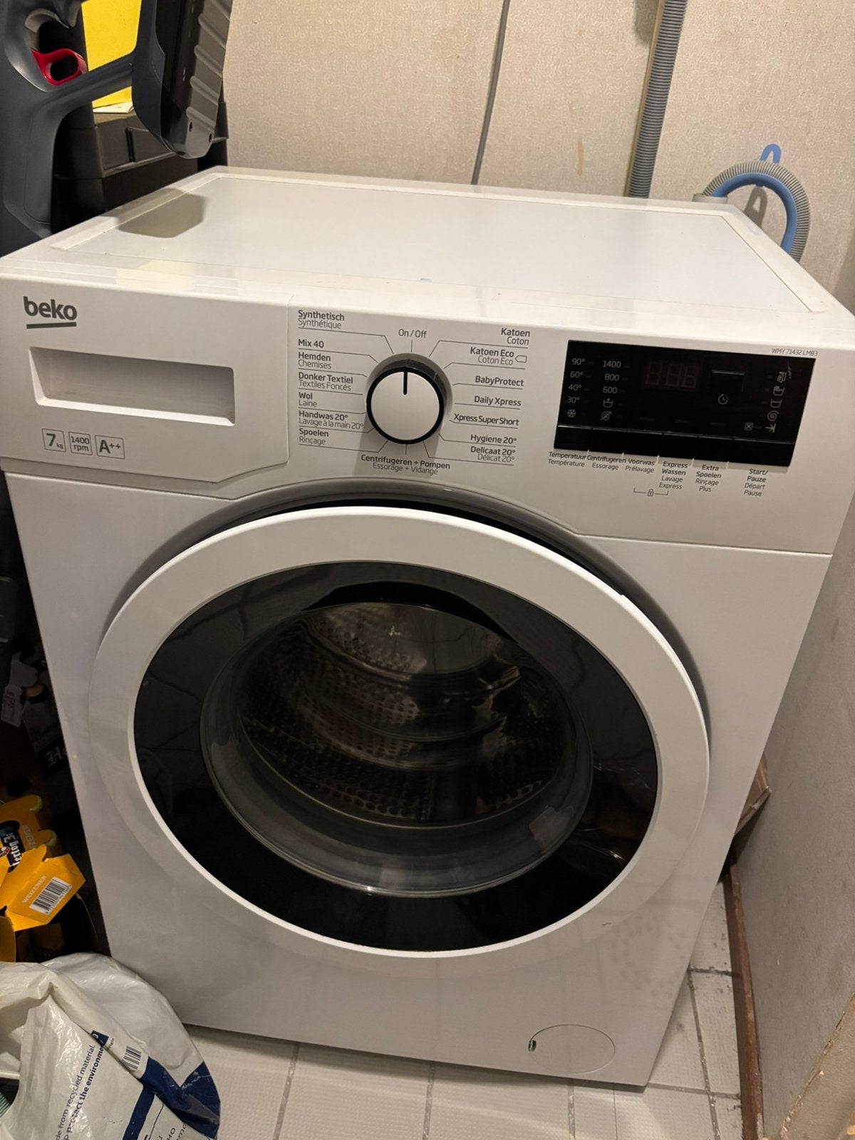 Beko wasmachine 7 kg / 1400 rpm – beschikbaar vanaf 24 juli, Ophalen, Gebruikt, Minder dan 85 cm, Voorlader