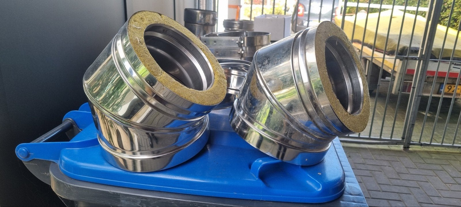 Dubbelwandige RVS rookgasafvoer (Ø 150 mm), Minder dan 60 cm, Ophalen of Verzenden, 80 cm of meer, Kachel
