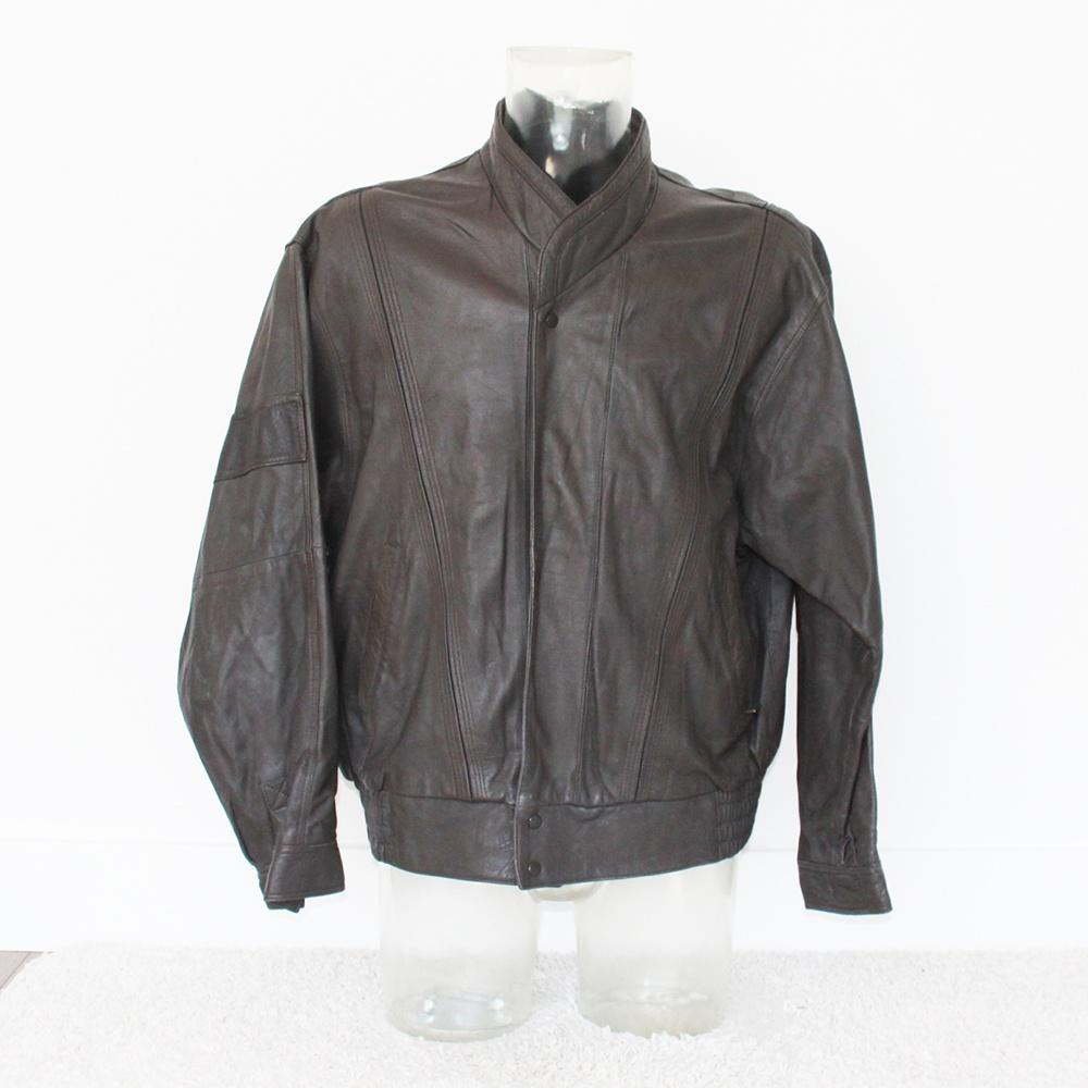 Mooie Leren Vintage Heren Jas286* (Maat 52) € 70,-, Maat 52/54 (L), Bruin, Vintage, Ophalen of Verzenden