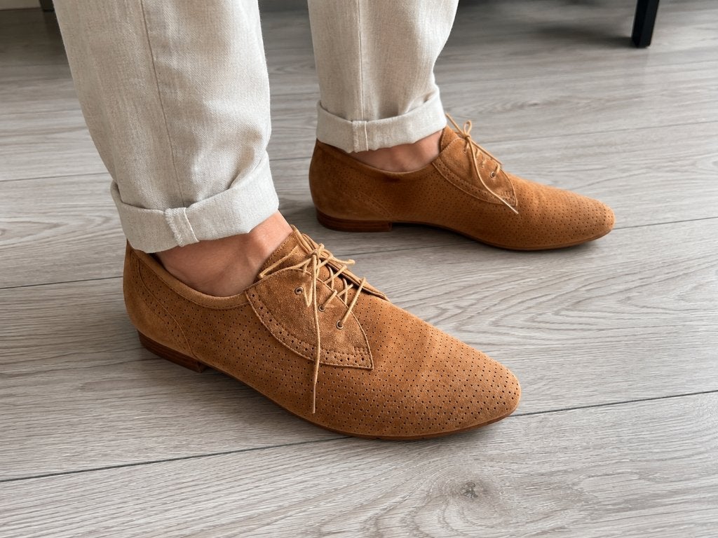 Nette suède zomerschoenen | maat 43, Kleding | Dames, Schoenen, Bruin, Overige typen, Ophalen of Verzenden, Zo goed als nieuw