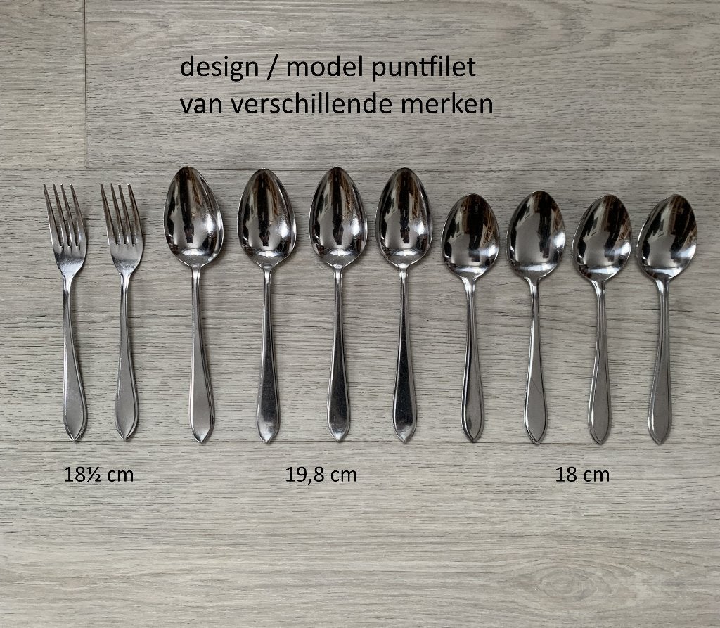 lepels + vorken lijkt op Gero zilmeta 718 puntfilet of Sola, Ophalen of Verzenden, Gebruikt, Rvs of Chroom, Los bestek