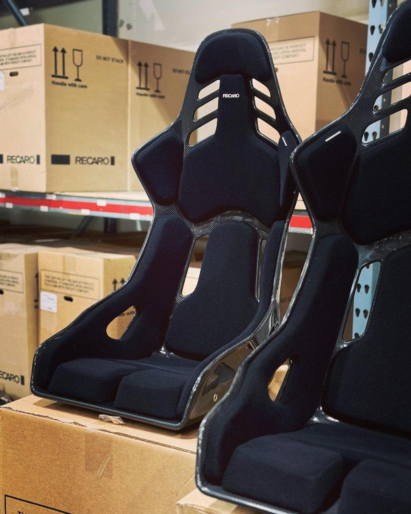Recaro Podium Carbon Zwart stof kuipstoel schaalstoel, Auto diversen, Ophalen of Verzenden