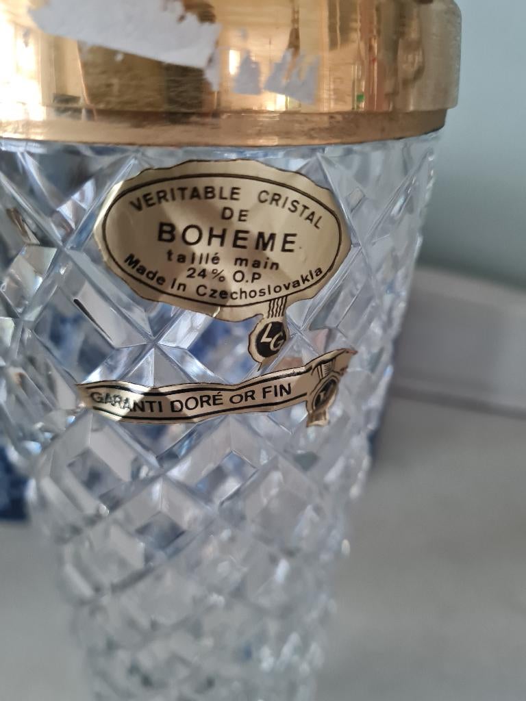 Oude kristallen cocktail shaker Boheems kristal, Antiek en Kunst, Antiek | Glas en Kristal, Ophalen of Verzenden