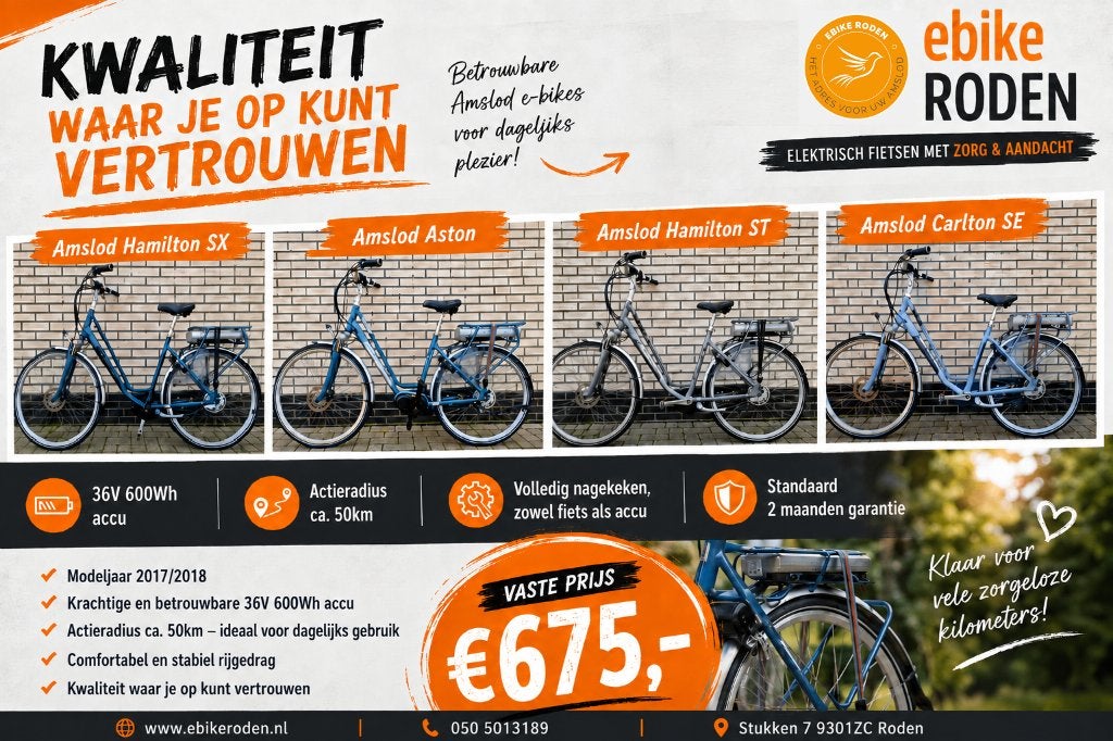 Amslod Hamilton SX 36V 600Wh Ebike | €675,-, Overige merken, Ophalen of Verzenden, Zo goed als nieuw, 51 tot 55 cm