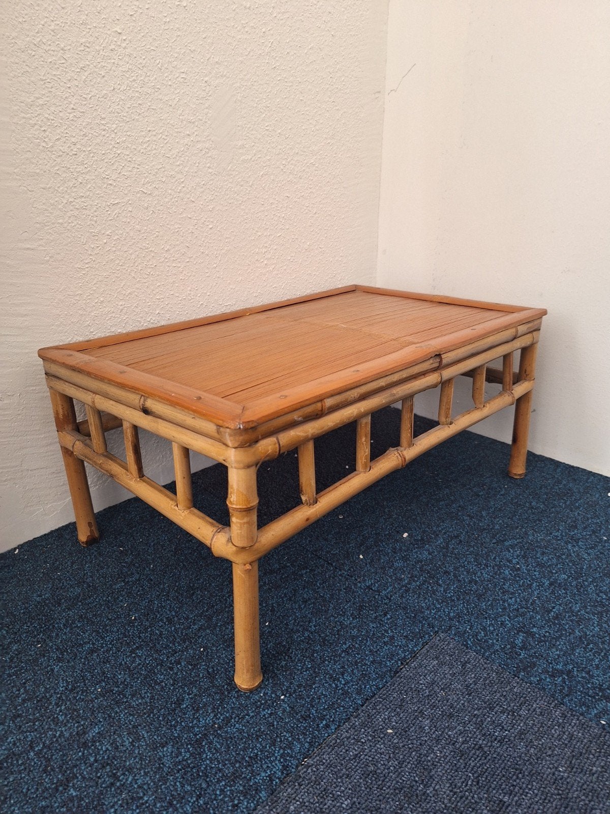 Vintage Bamboe Laag Tafeltje - Bijzettafel, Ophalen, Overige materialen, Gebruikt, 50 tot 100 cm