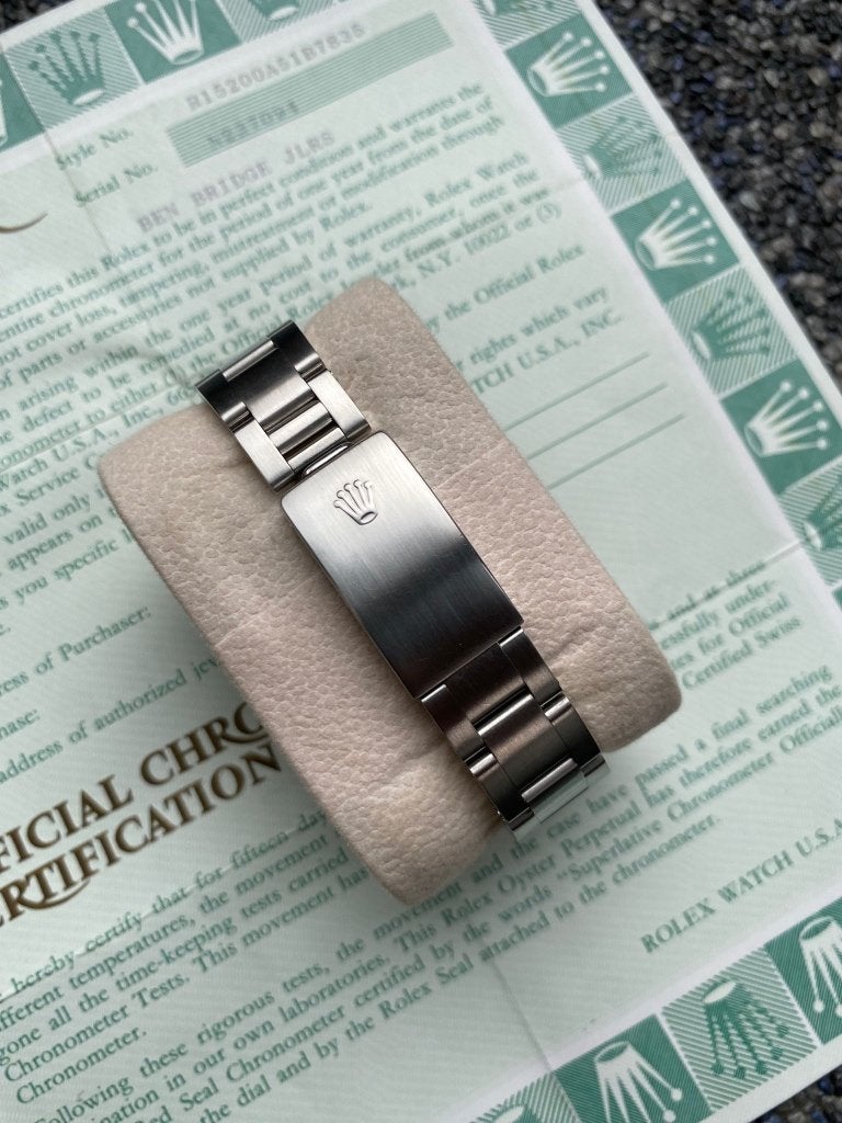 Rolex Date ref.15200 met papieren & garantie, Staal, Polshorloge, Ophalen of Verzenden, Zo goed als nieuw