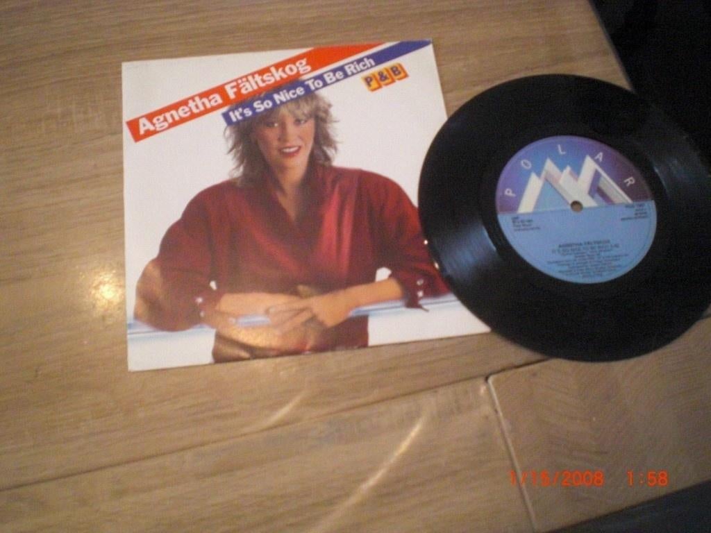 ABBA Agnetha Single It's so nice to be rich, Cd's en Dvd's, Vinyl Singles, Ophalen of Verzenden, Gebruikt, Pop