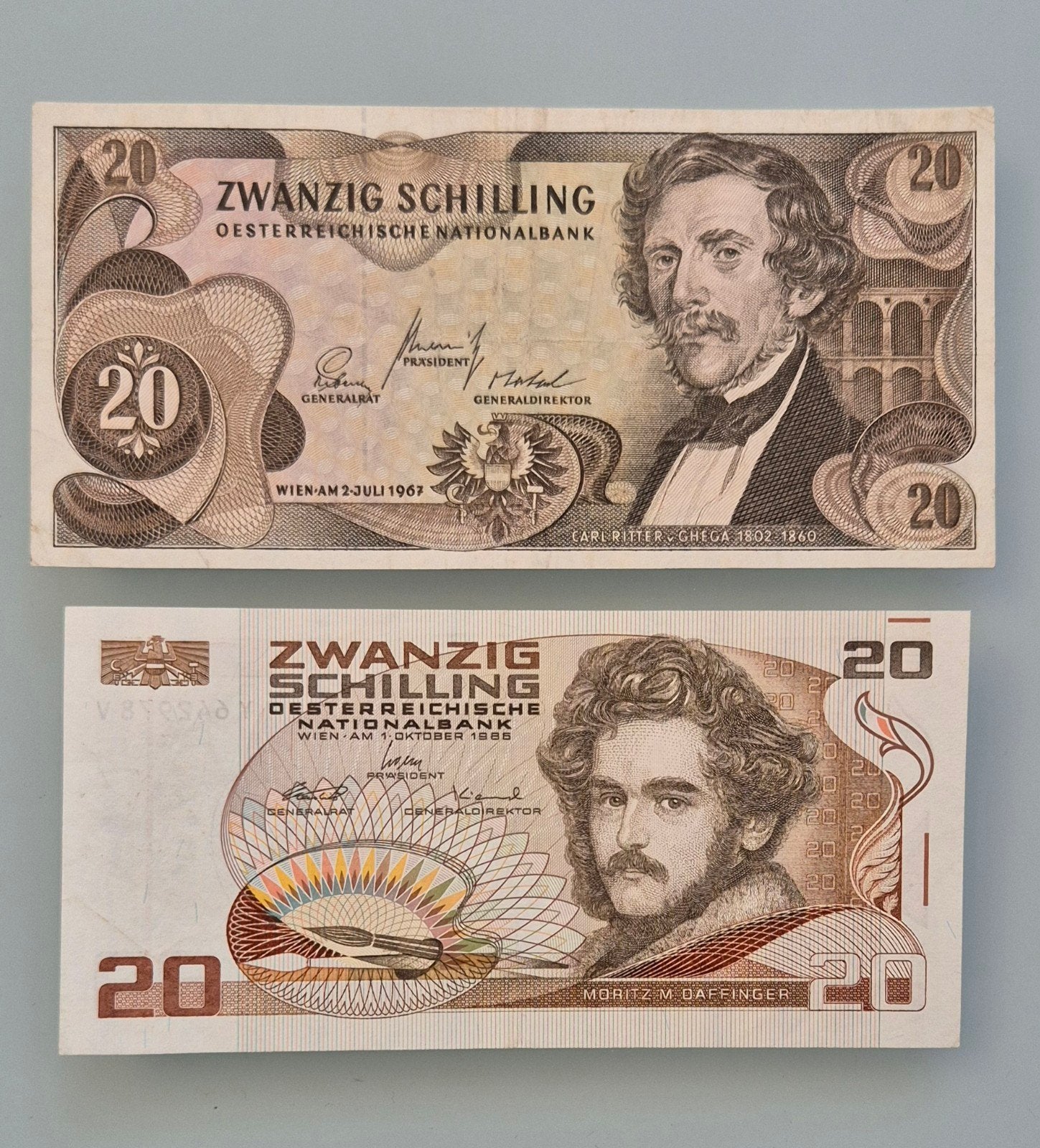 Bankbiljetten Oostenrijk - 2x 20 Schilling - erg mooi, Postzegels en Munten, Bankbiljetten | Europa | Niet-Eurobiljetten, Ophalen of Verzenden
