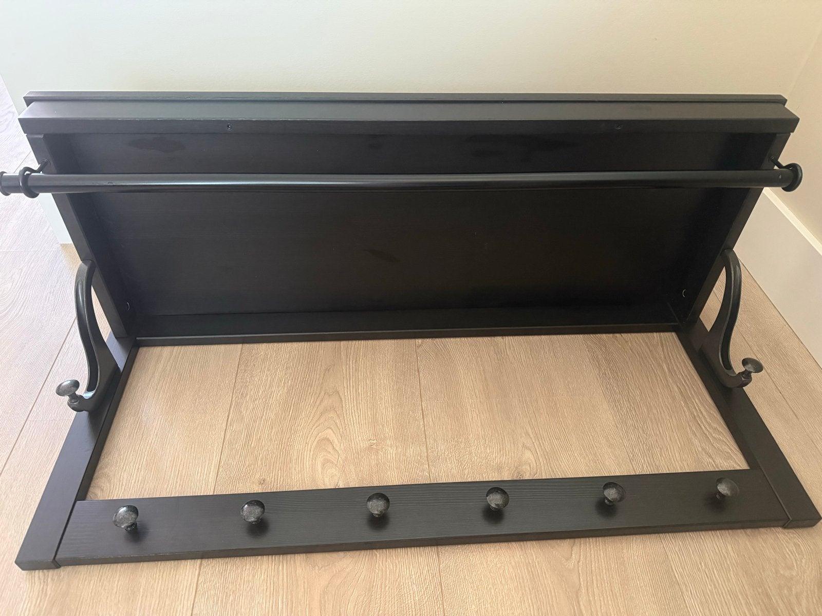 IKEA HEMNES wandkapstok met plank en roede, Gebruikt, Minder dan 100 cm, Hout, Ophalen