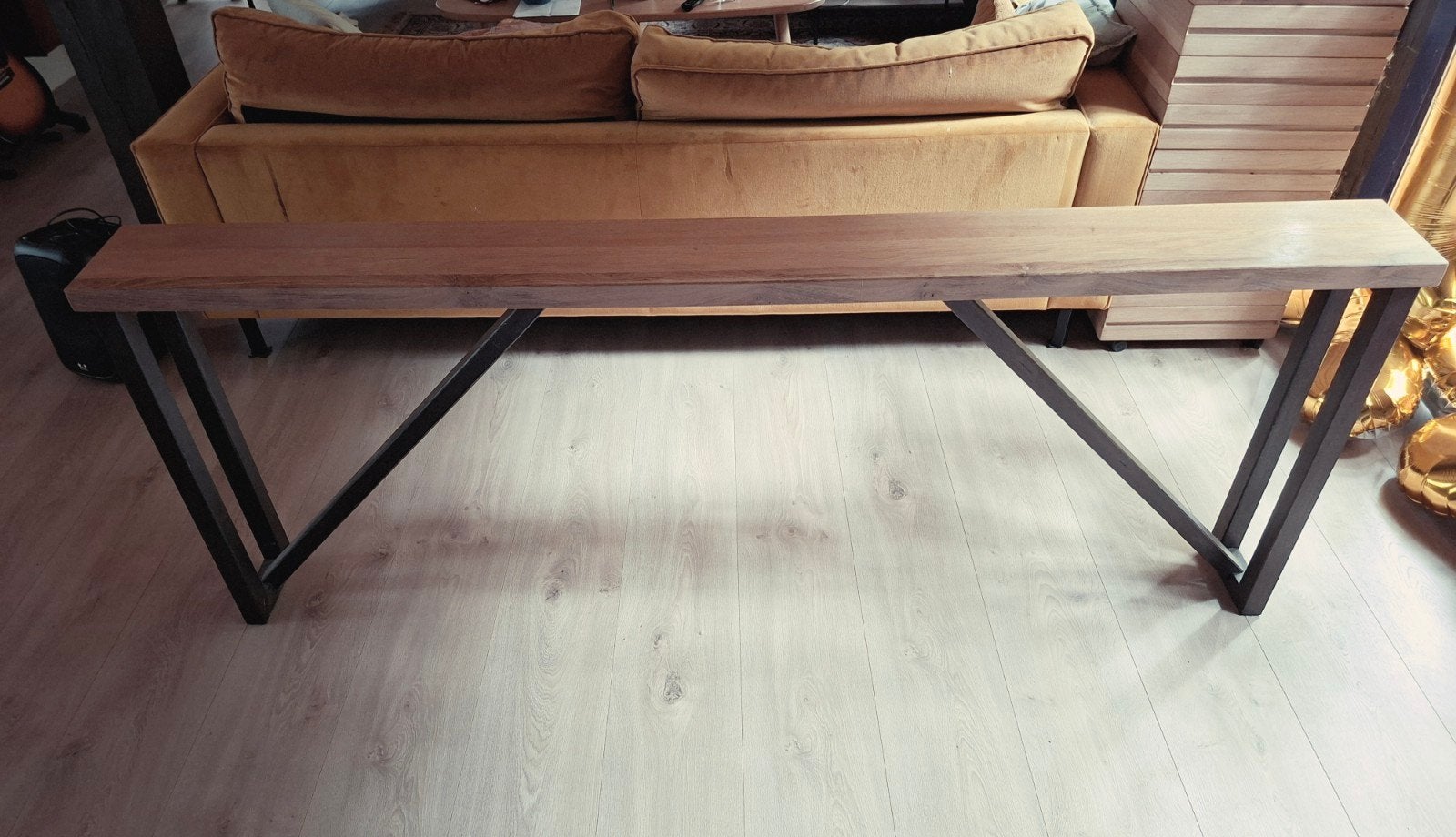 massief eiken XXL sidetable, Ophalen, Rechthoekig, 200 cm of meer, 50 tot 100 cm