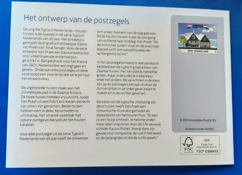 Postzegelmapje 629 - Typisch Nederlands, houten huizen, Ophalen of Verzenden, Na 1940, Postfris
