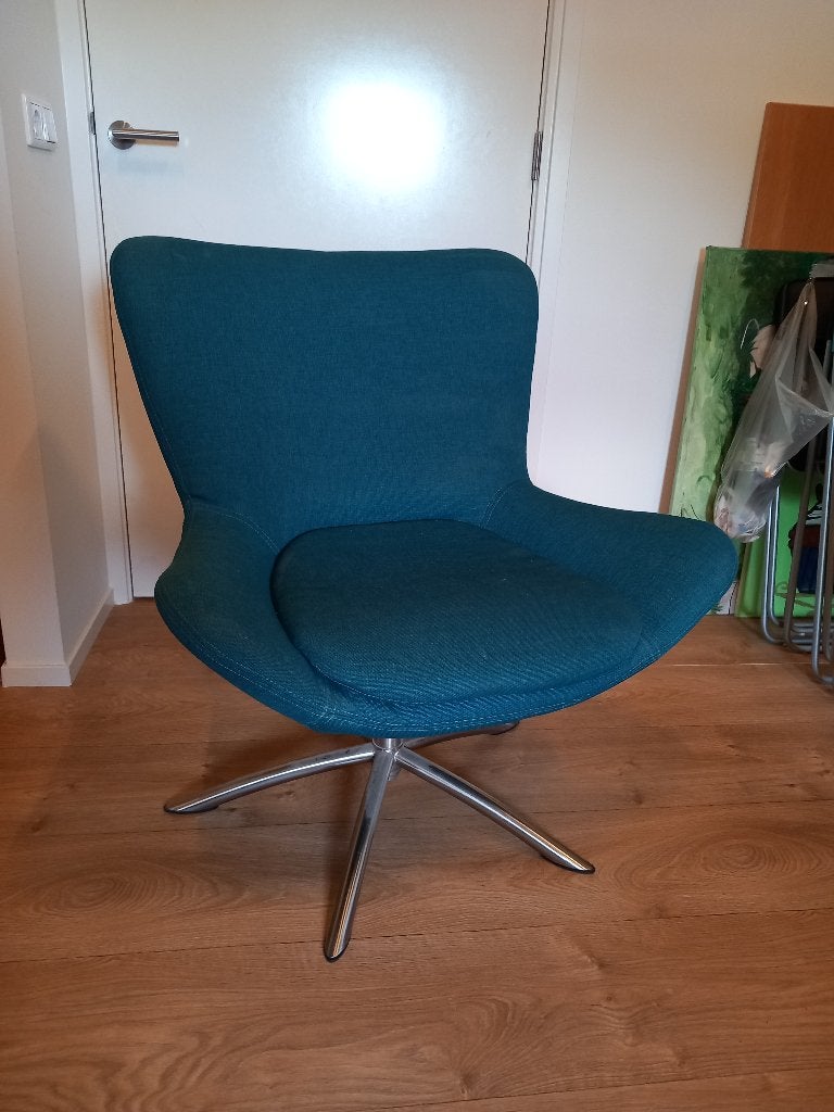 Draaistoel / fauteuil, Huis en Inrichting, Stoelen, Ophalen, Gebruikt, Blauw, Eén