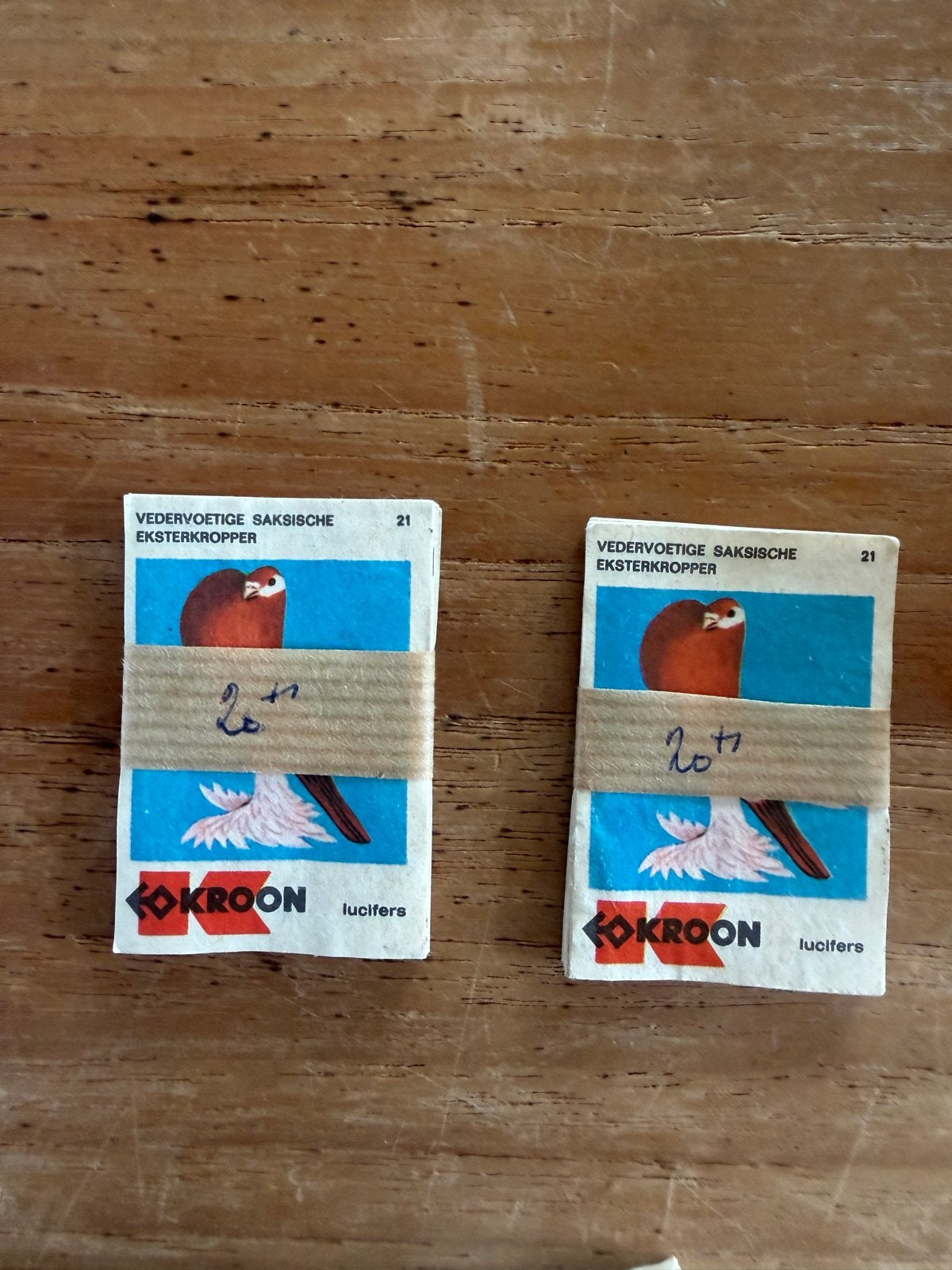 Vintage Luciferetiketten Kroon - Vogels, Ophalen of Verzenden, Gebruikt, Luciferdoosjes of -merken