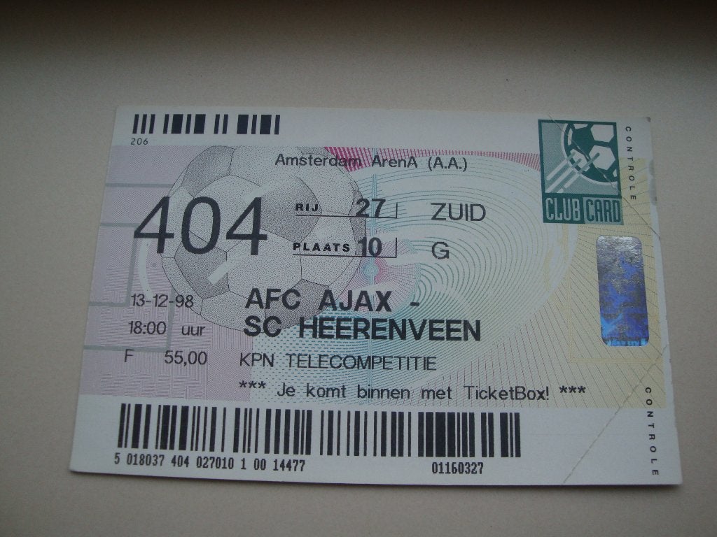 Voetbalkaartje Ajax - Heerenveen seizoen 1998 nr. 59., Verzenden, Gebruikt, Overige binnenlandse clubs, Overige typen