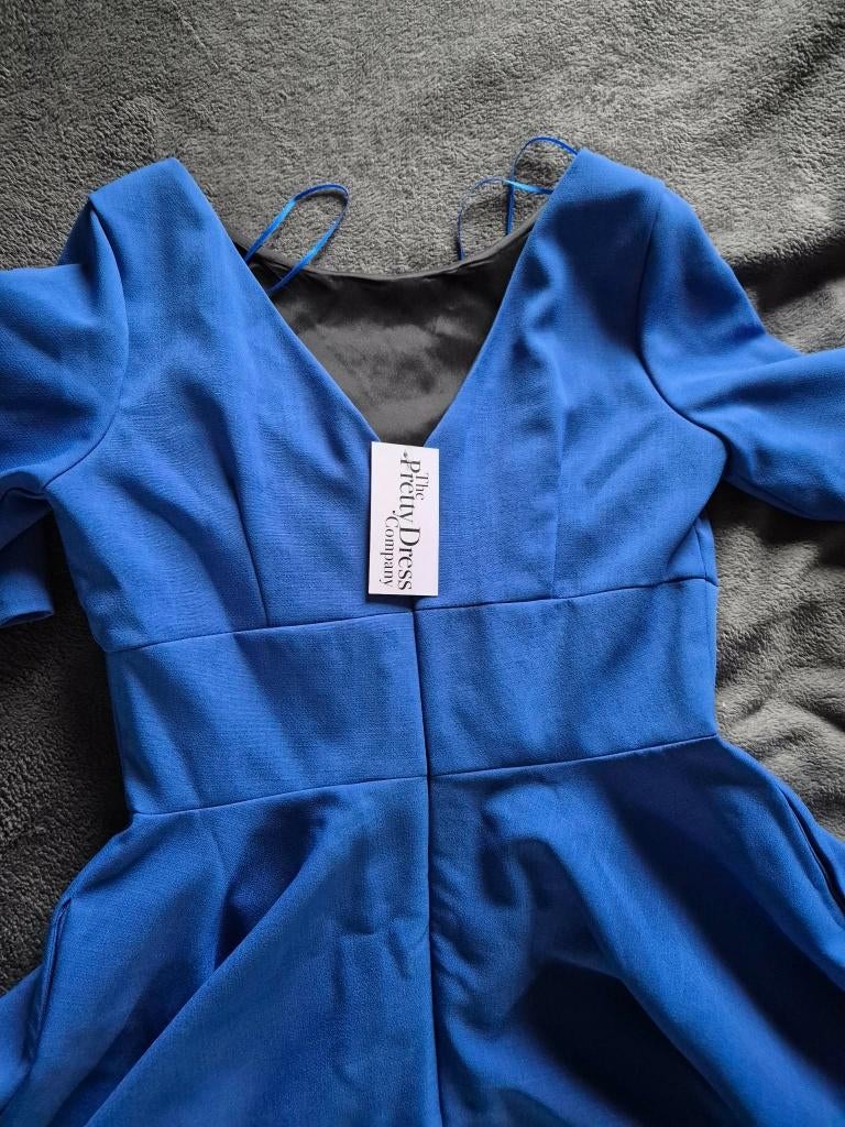 jurk pretty dress company, Kleding | Dames, Jurken, Nieuw, Maat 38/40 (M), Blauw, Onder de knie, Ophalen of Verzenden