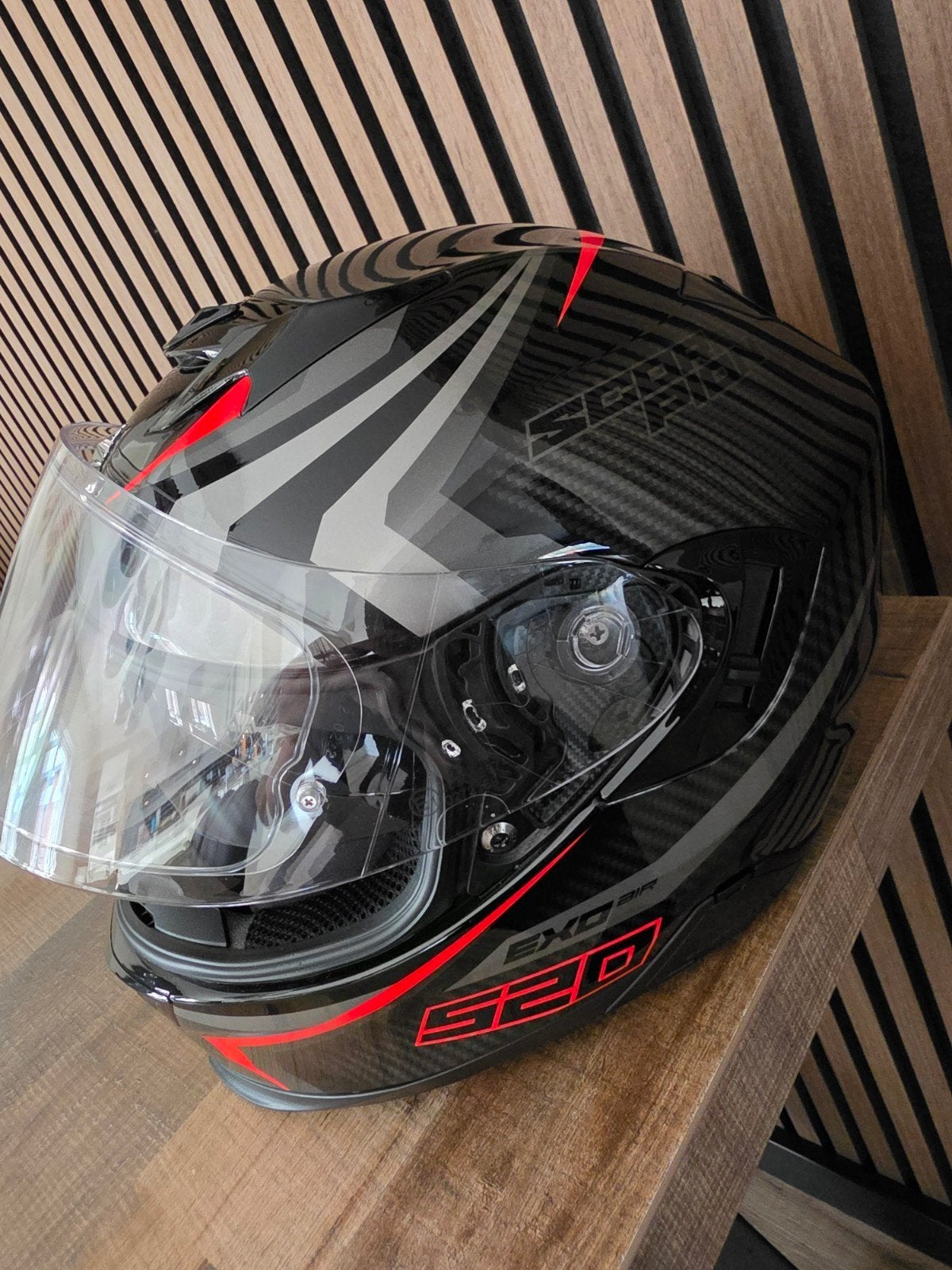 Z.G.A.N. Scorpion EXO-520 Air Integraalhelm Carbon Effect, Motoren, M, Heren, Integraalhelm, Tweedehands