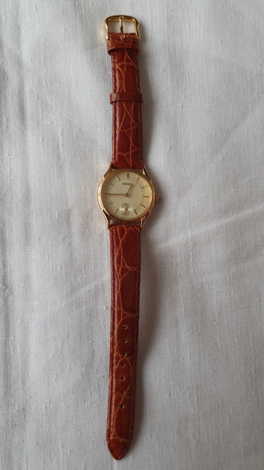 Vintage Seiko Dameshorloge - Elegant en Tijdloos, Sieraden, Tassen en Uiterlijk, Leer, Polshorloge, Ophalen of Verzenden, Zo goed als nieuw
