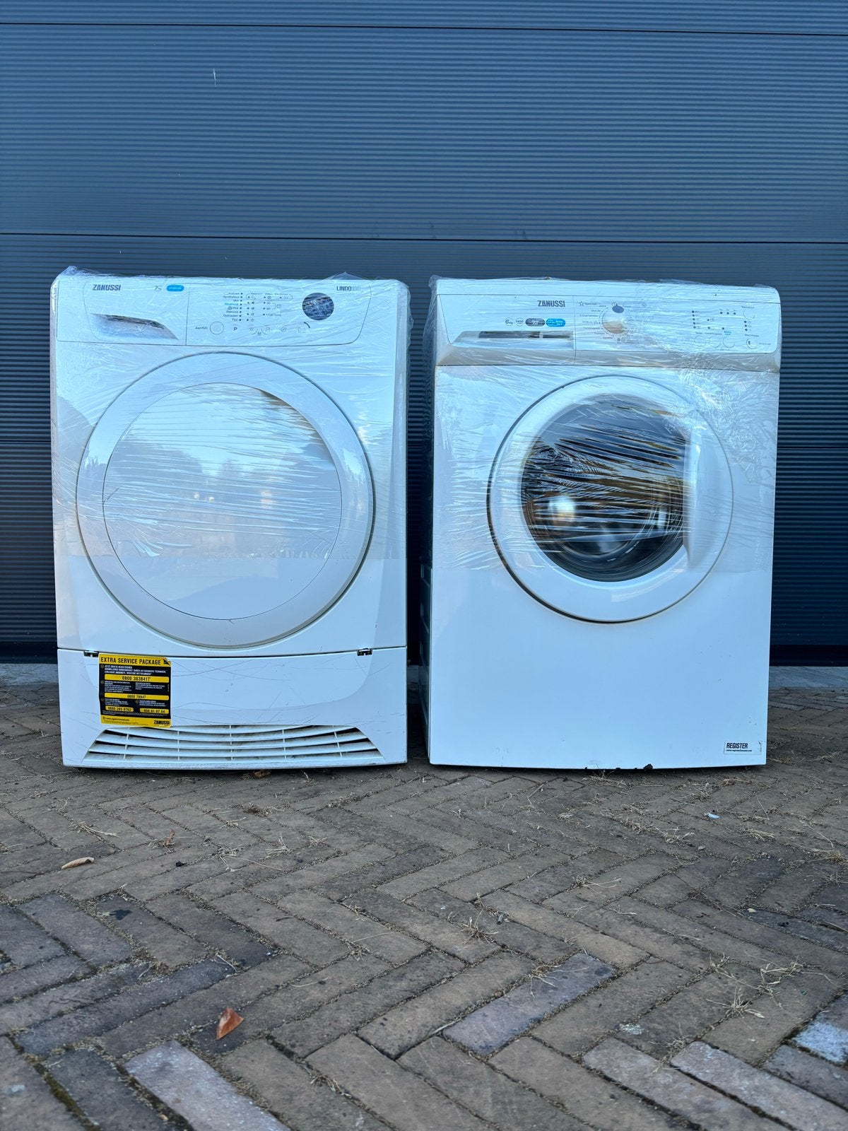 Zanussi Wasmachine en Droger Set - Gebruikt, Witgoed en Apparatuur, Ophalen, Gebruikt, Voorlader, Kort programma