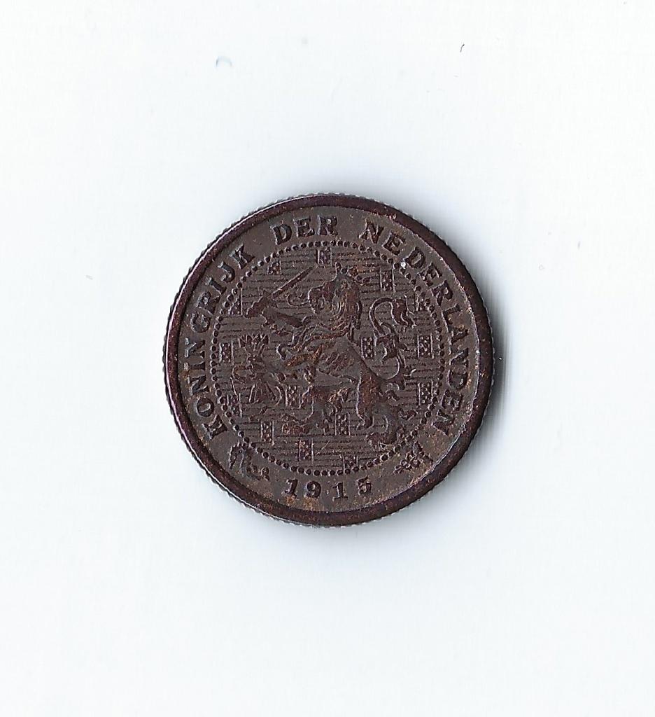 1/2 (halve) cent 1915 Wilhelmina, Ophalen of Verzenden, Koningin Wilhelmina, Overige waardes, Losse munt